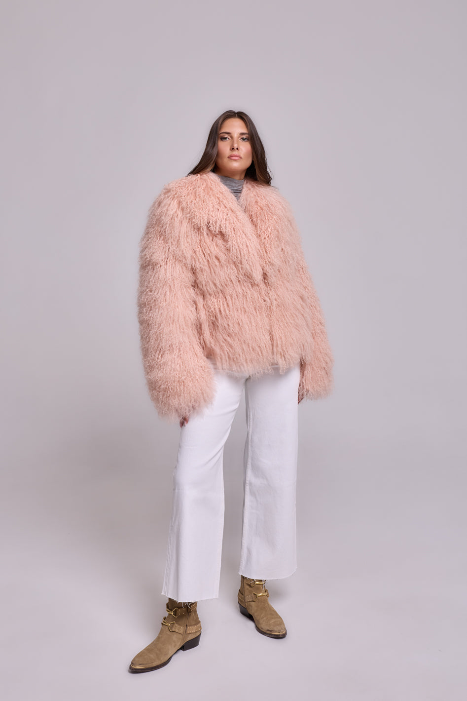 <tc>Mongolia shearling Coat Pink</tc>