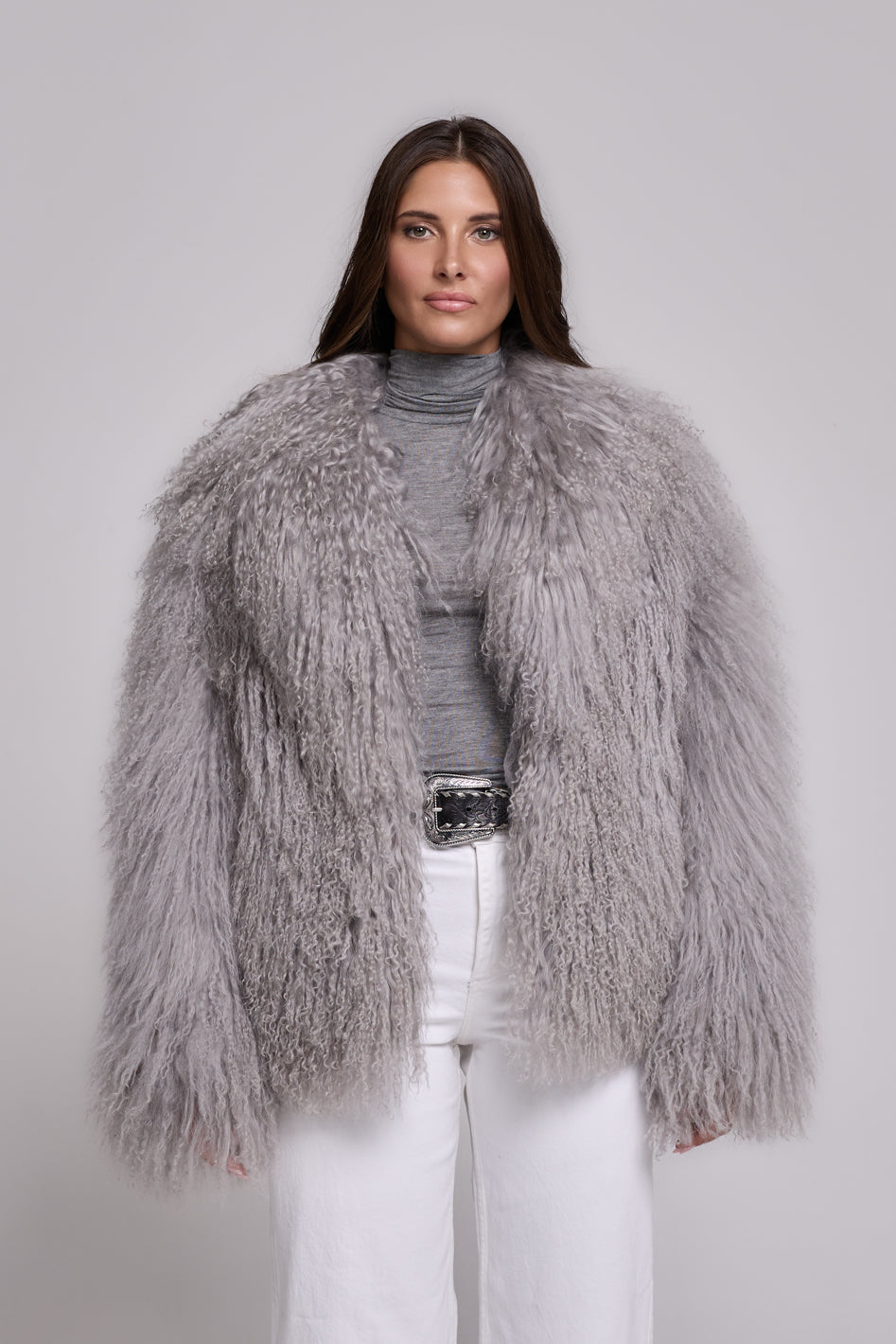 <tc>Mongolia shearling Coat Light Grey</tc>