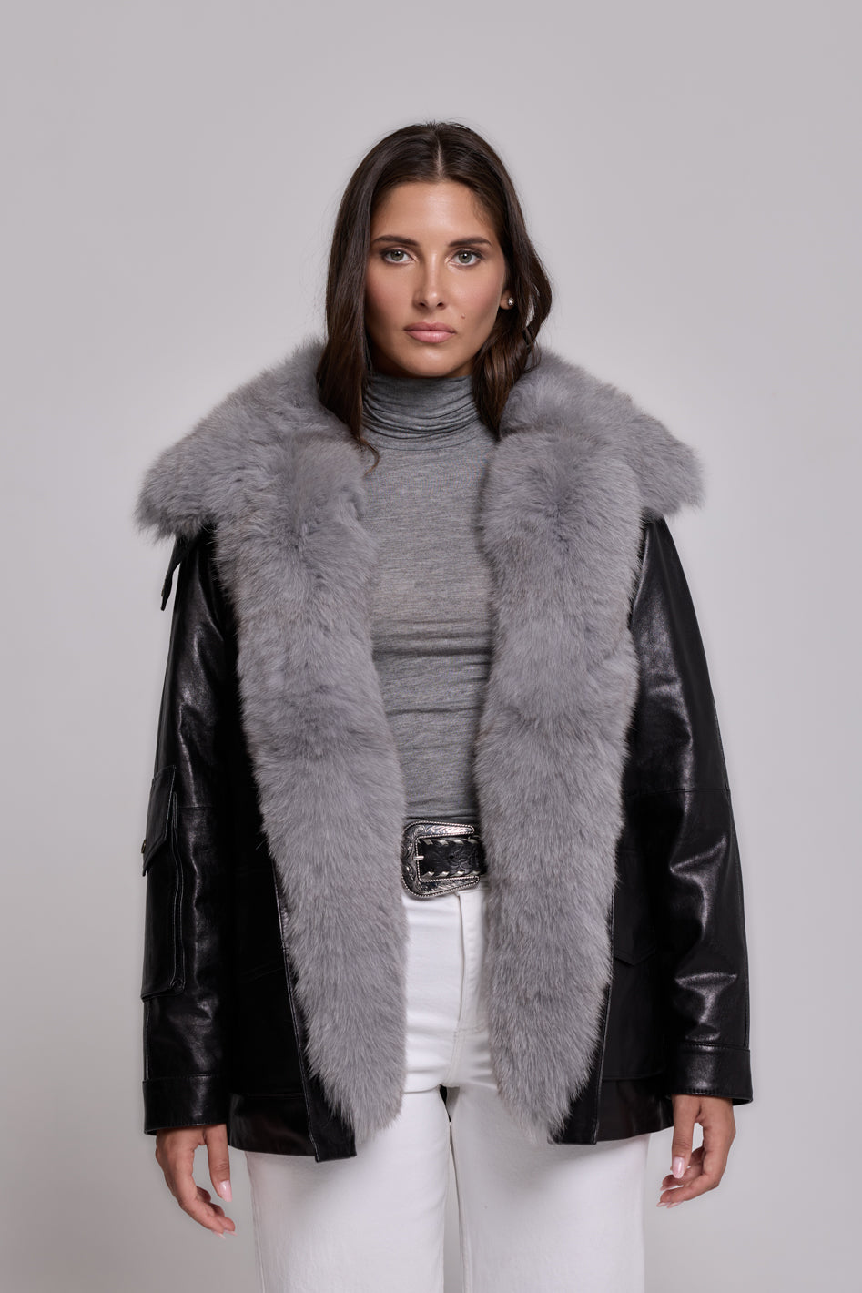 Army Leather Parka 2-in-1