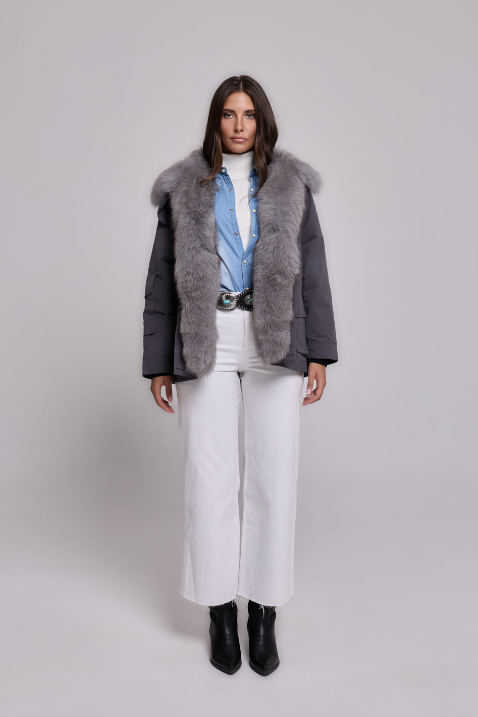 Parka ARMY GRAY in Waterproof Cotton Blend