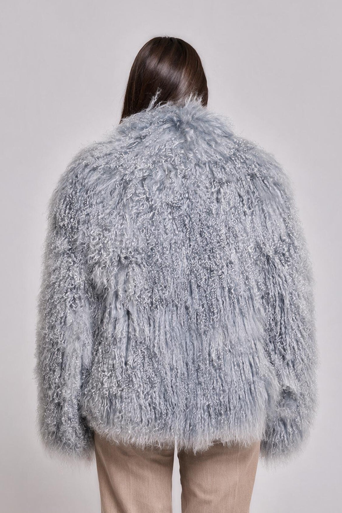 Manteau shearling Mongolie Bleu ciel