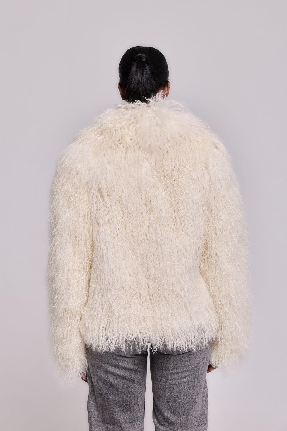 <tc>Manteau en peau de mouton de Mongolie creme</tc>
