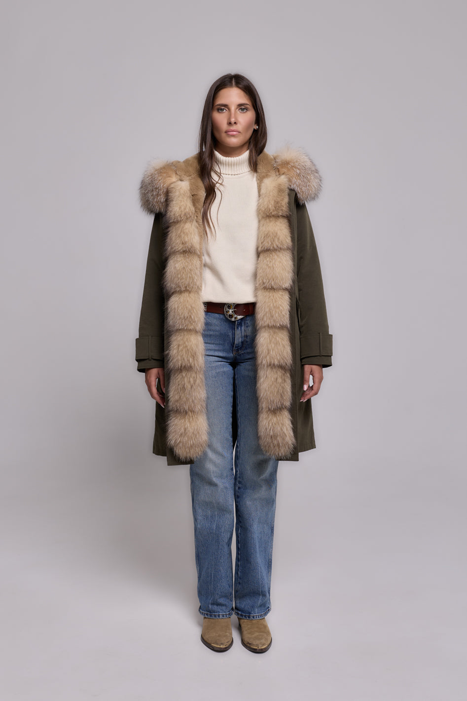 Parka in xlong Cristal prestige waterproof technical cotton