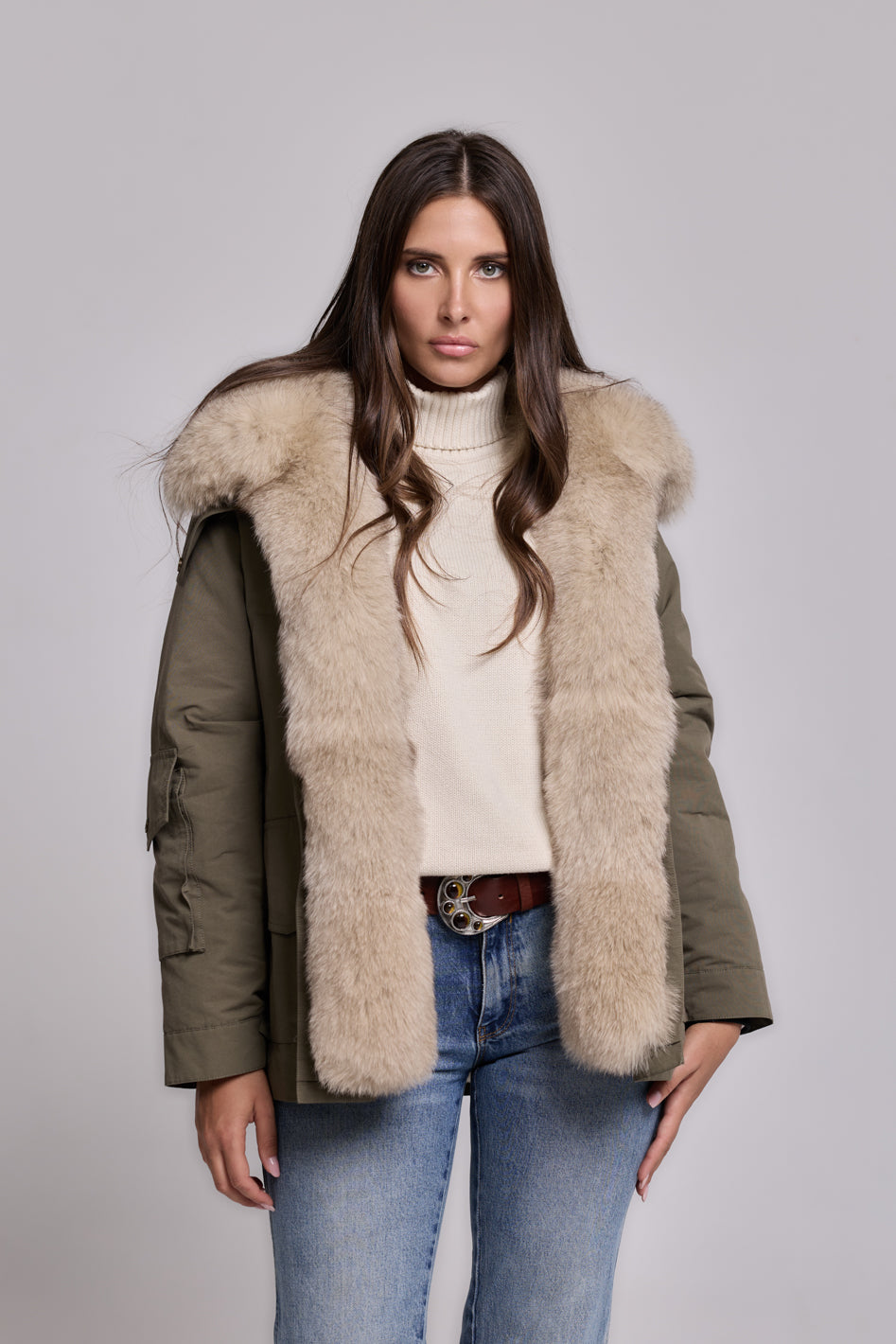 Parka ARMY BEIGE in Waterproof Cotton Blend