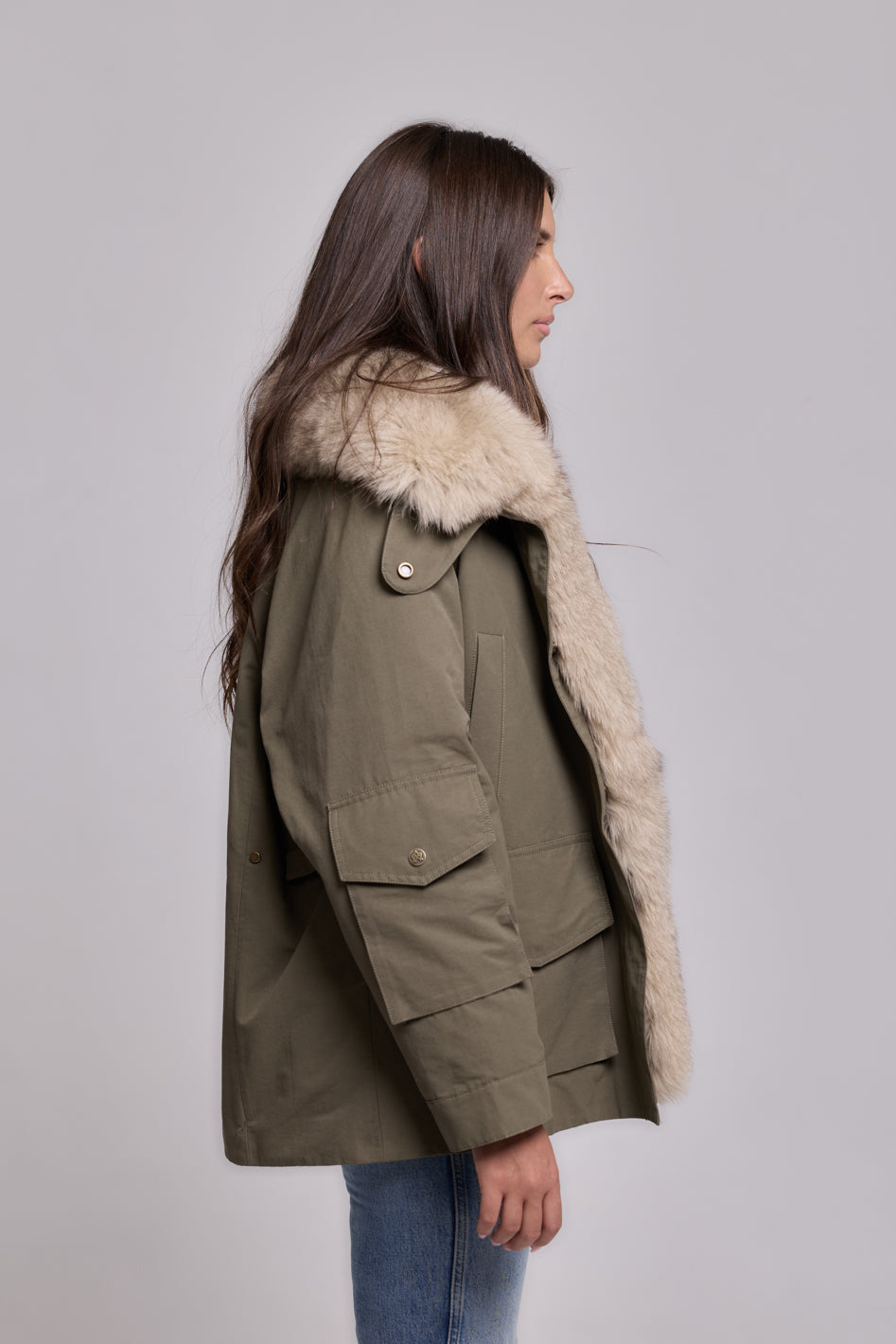 Parka ARMY BEIGE in Waterproof Cotton Blend