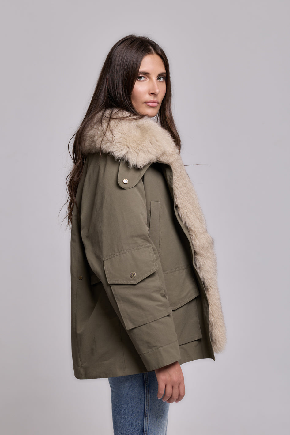 Parka ARMY BEIGE in Waterproof Cotton Blend