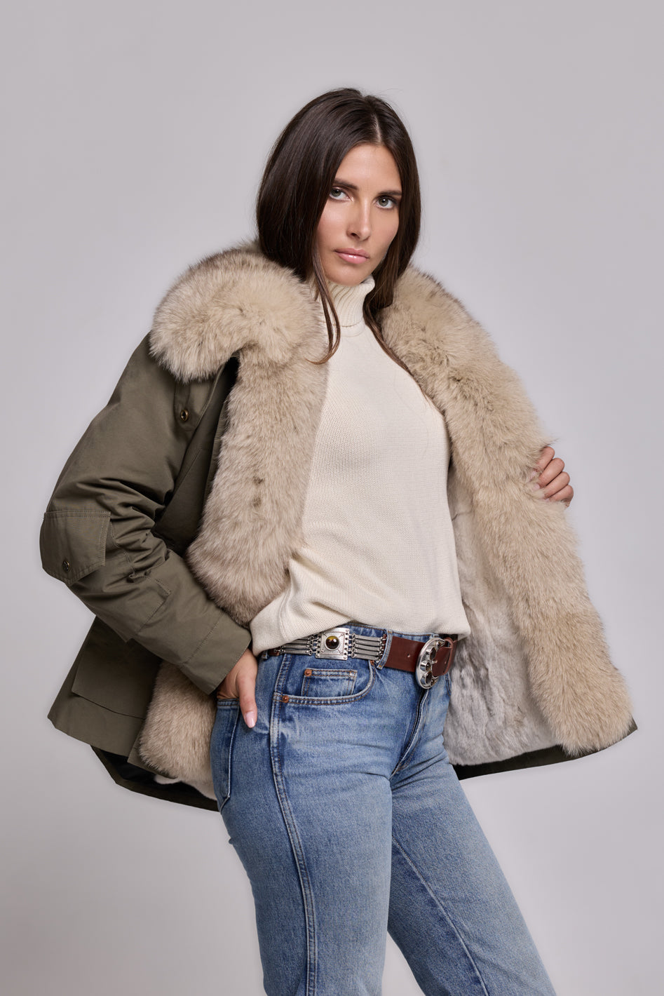 Parka ARMY BEIGE in Waterproof Cotton Blend