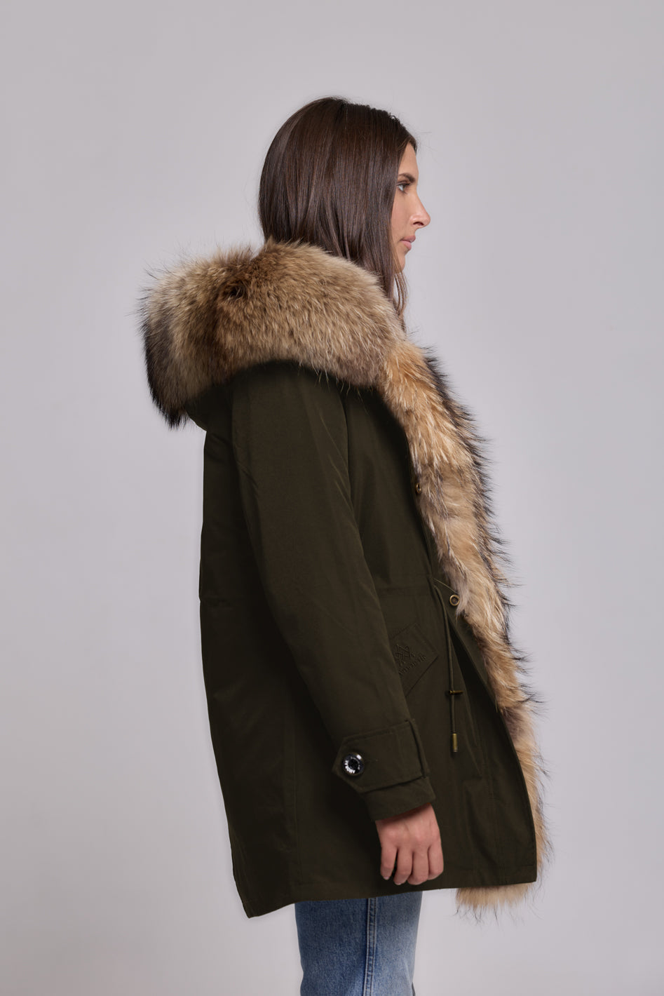 Long Raccoon waterproof technical cotton parka