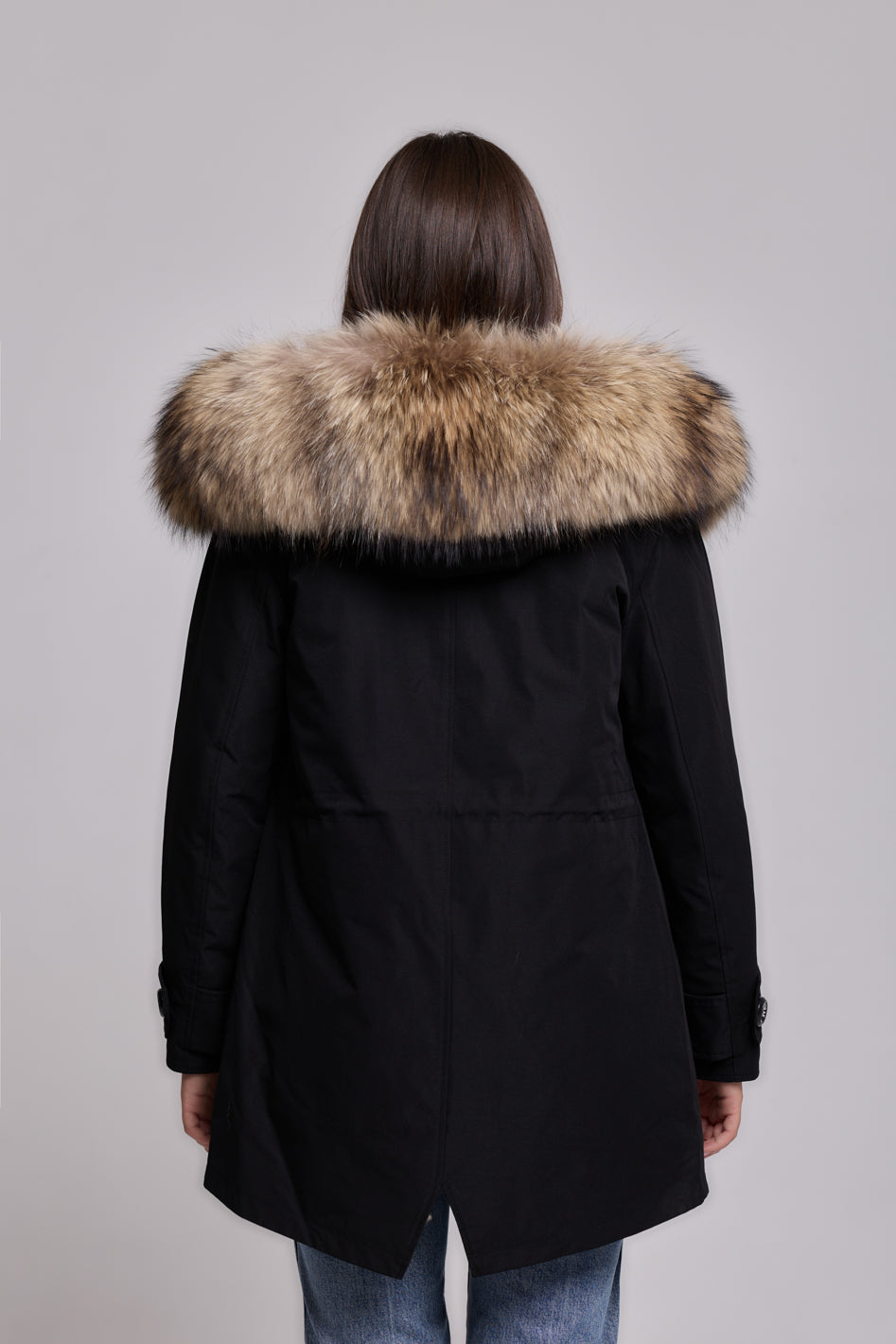 Long Raccoon waterproof technical cotton parka