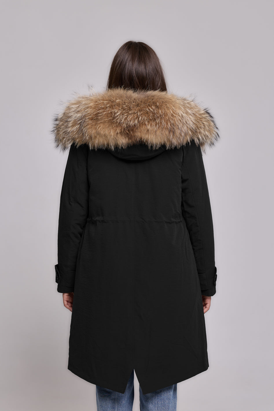 Parka in waterproof technical cotton X-Long Raccoon