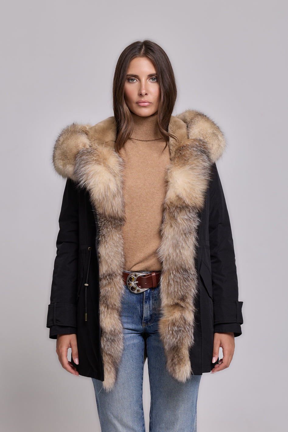 Long Cristal prestige waterproof technical cotton parka