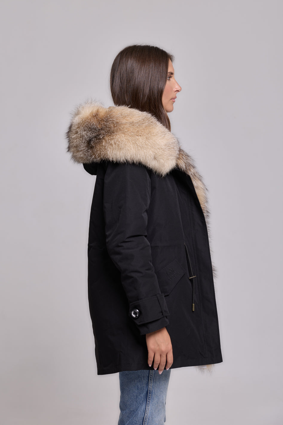 Long Cristal prestige waterproof technical cotton parka