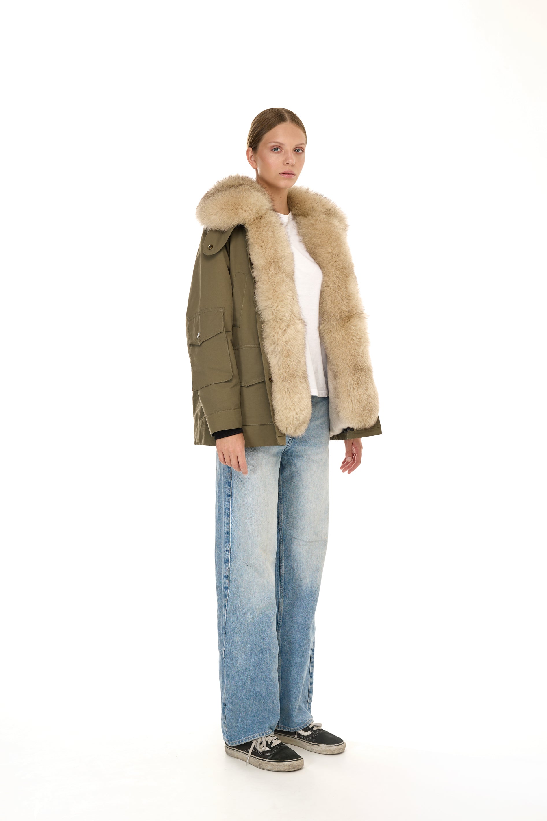 Parka ARMY BEIGE in Waterproof Cotton Blend