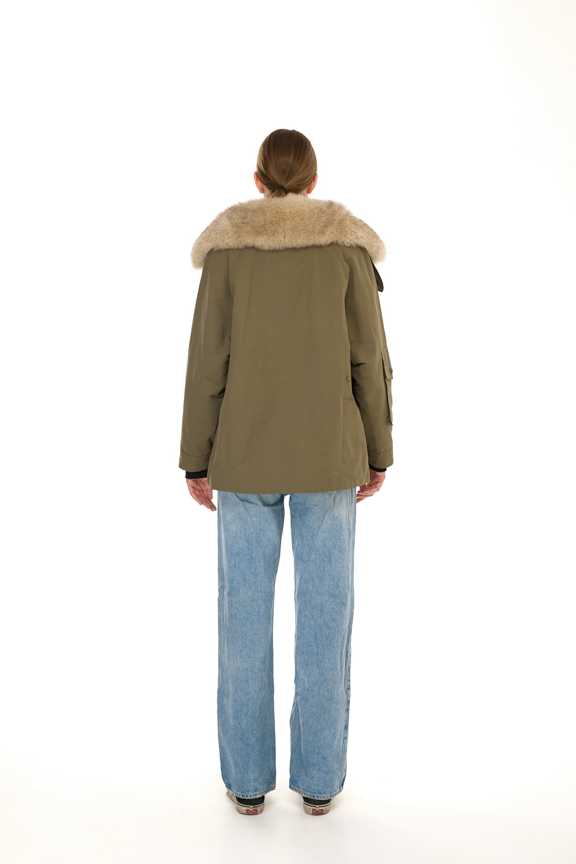 Parka ARMY BEIGE aus wasserdichter Baumwollmischung