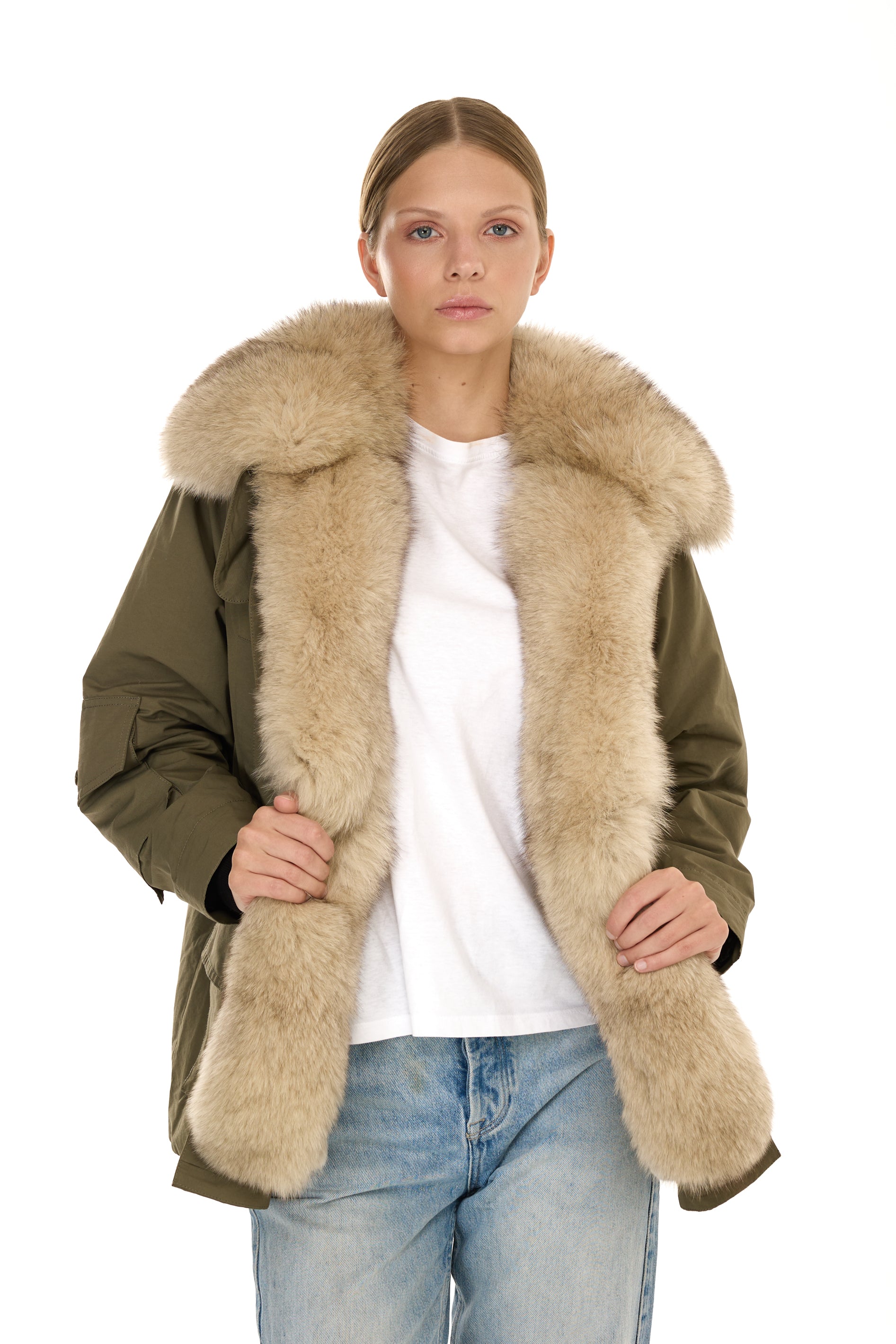 Parka ARMY BEIGE in Waterproof Cotton Blend