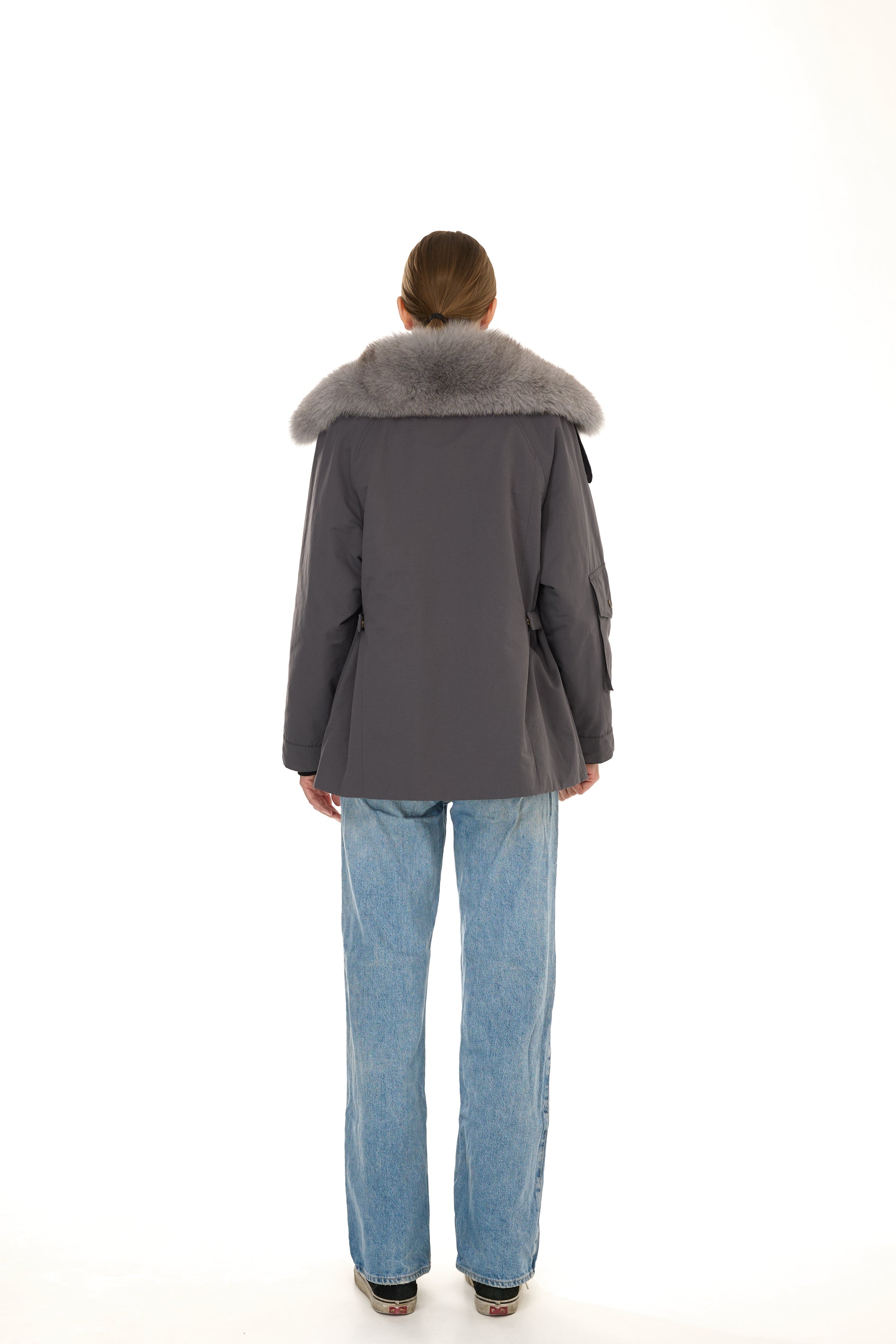 Parka ARMY GREY in Misto Cotone Impermeabile