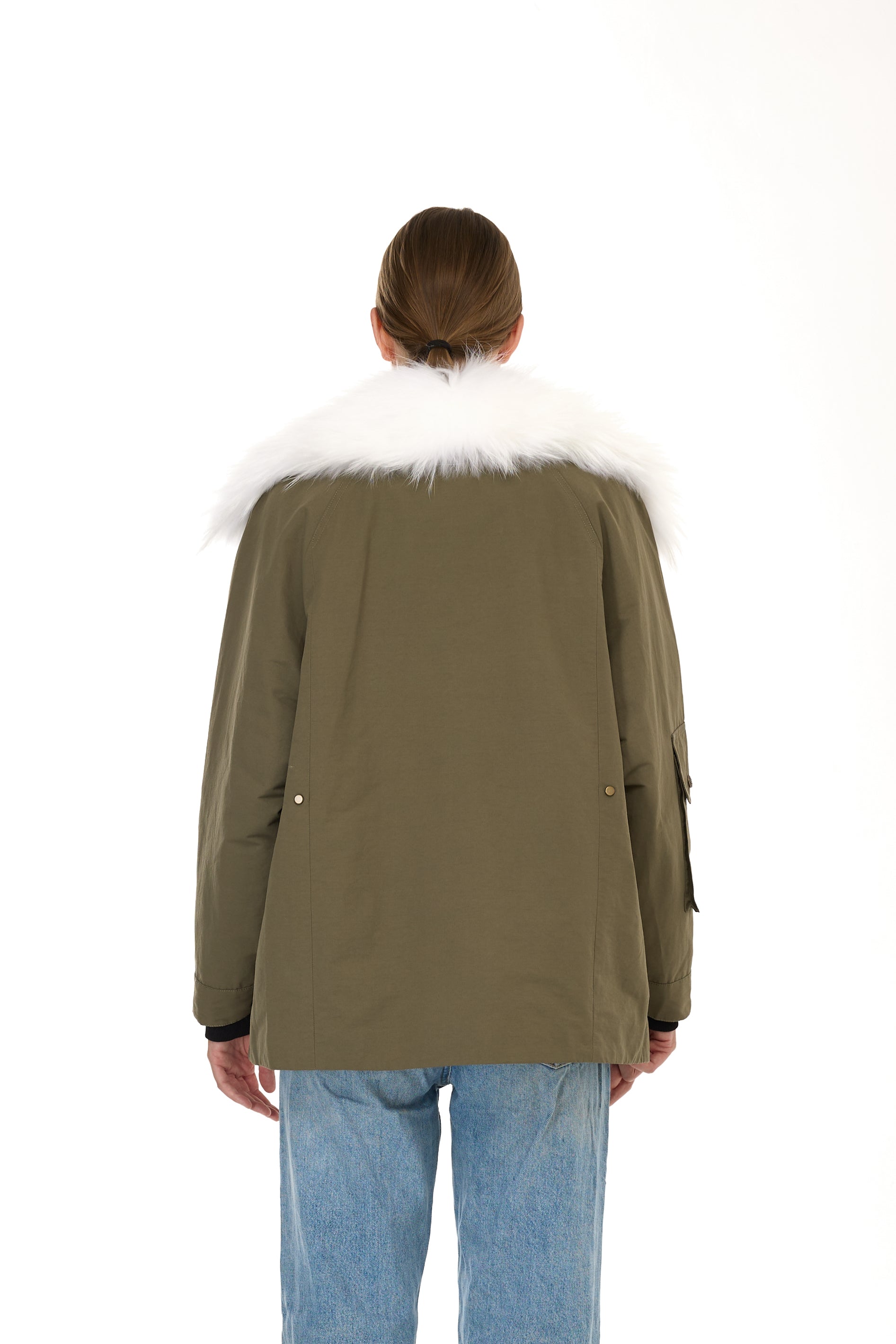 Parka ARMY WHITE aus wasserdichter Baumwollmischung