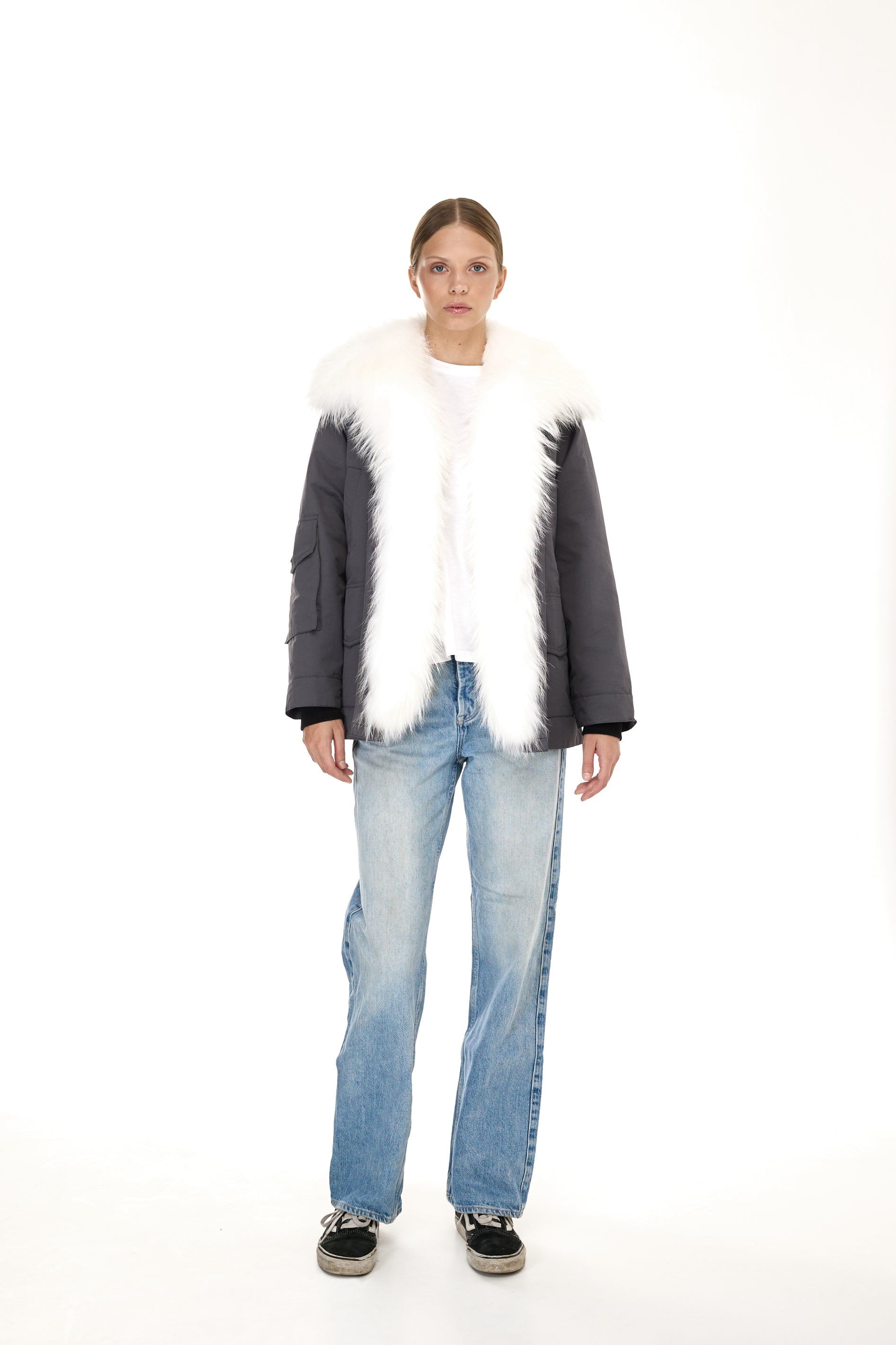 Parka ARMY WHITE in Waterproof Cotton Blend