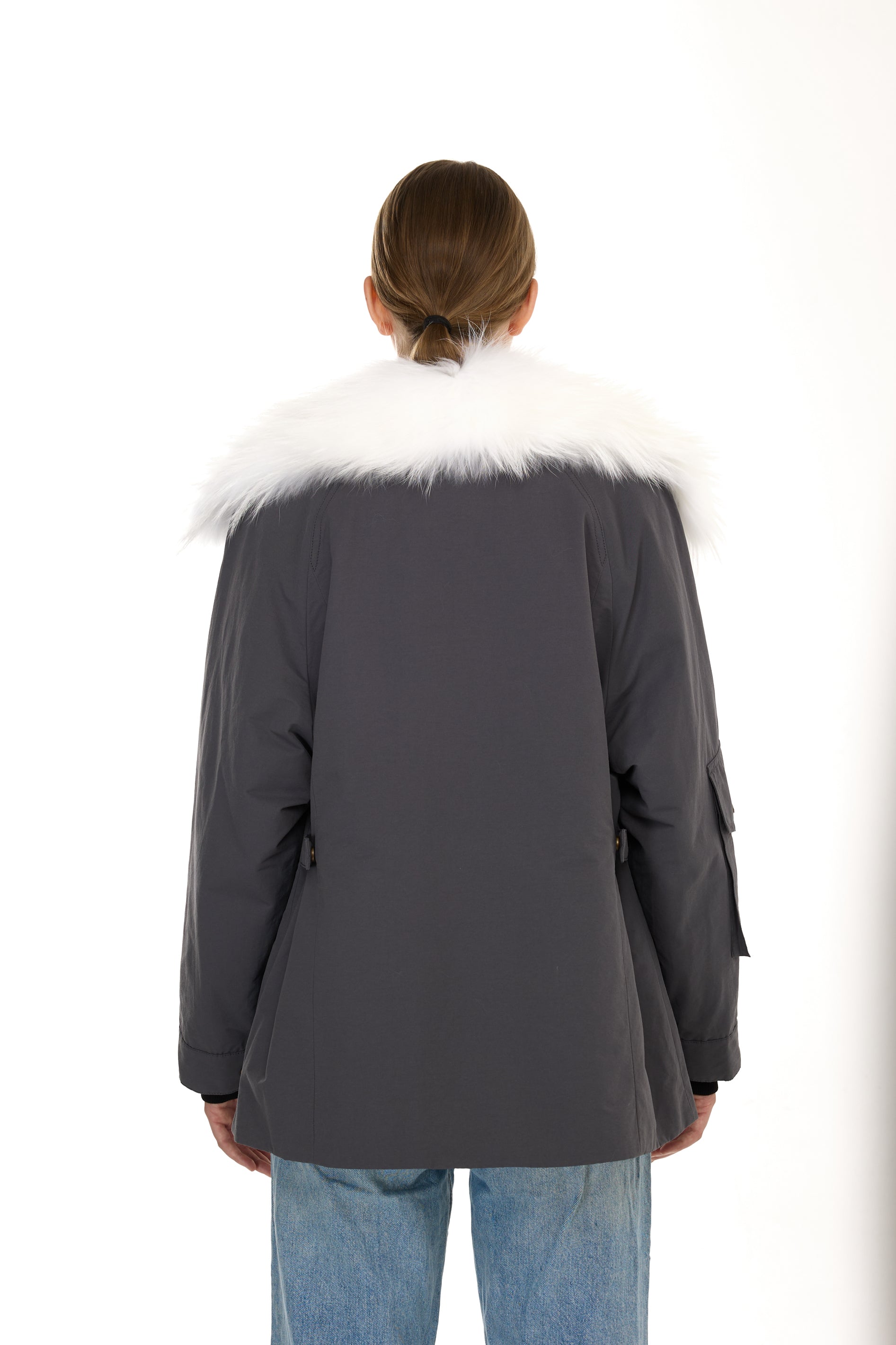 Parka ARMY WHITE in Waterproof Cotton Blend