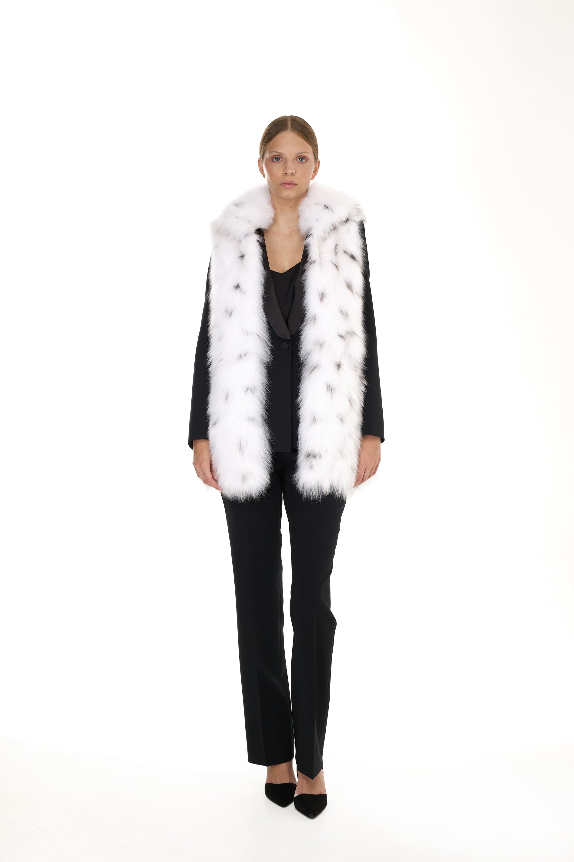 Elegant FOX LINX Parka with High Collar and Removable Fur Vest