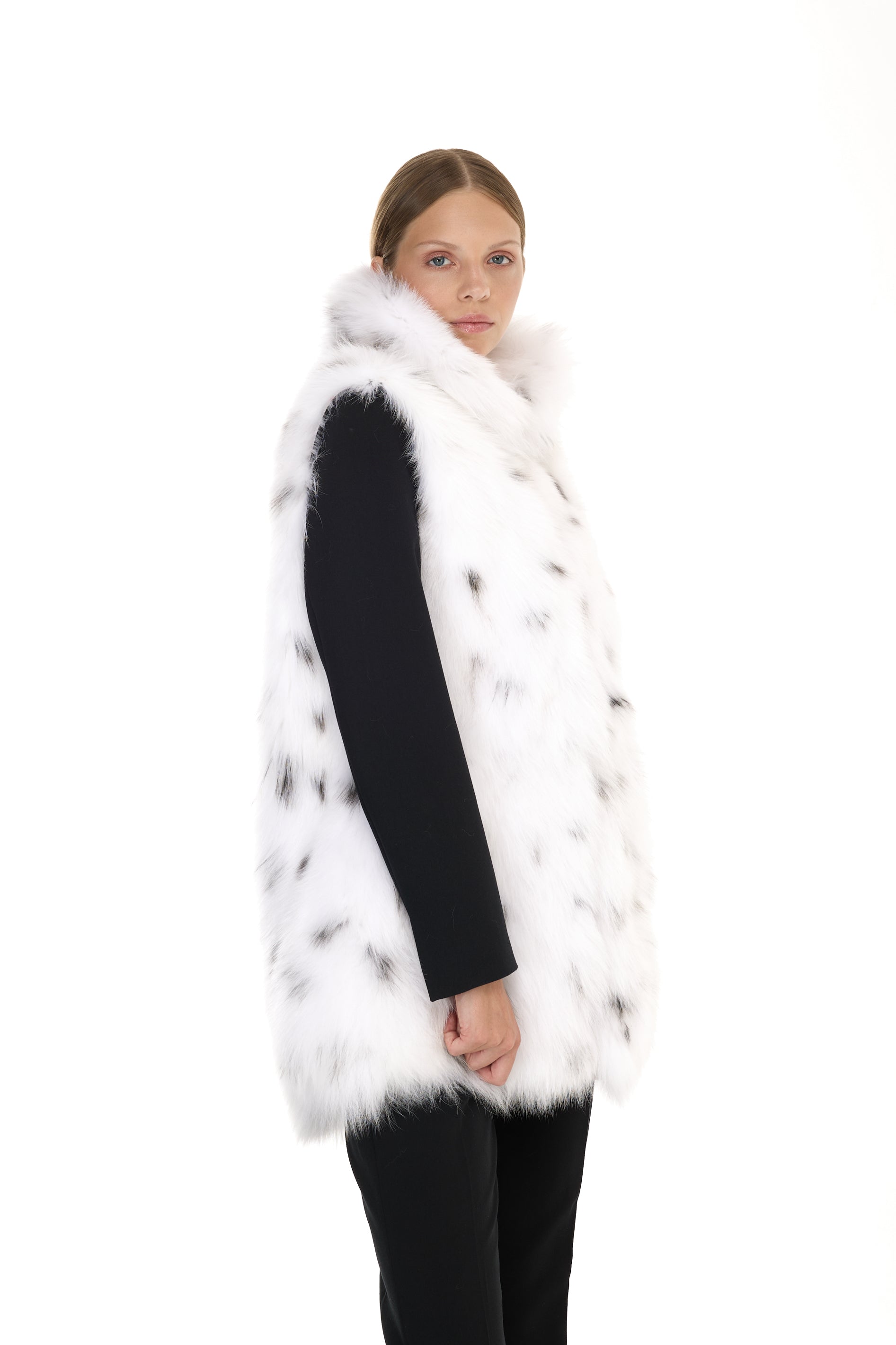 Elegant FOX LINX Parka with High Collar and Removable Fur Vest