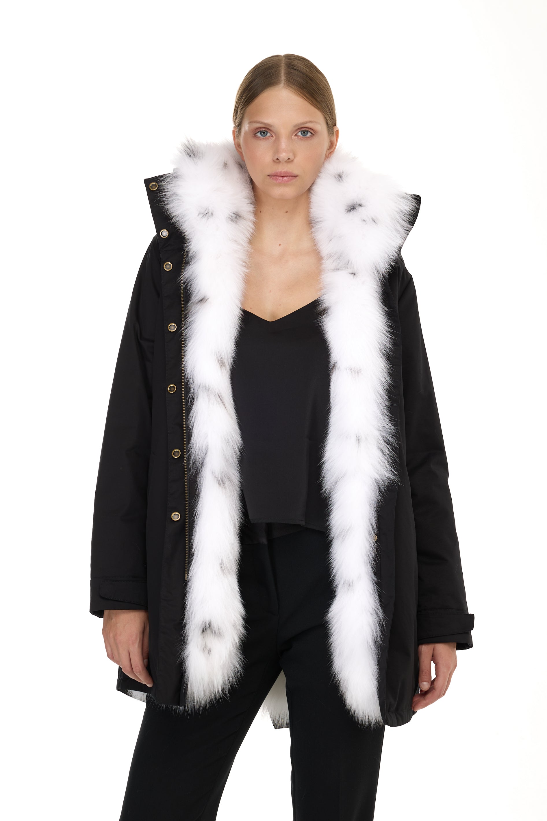 Eleganter FOX LINX Parka mit hohem Kragen und abnehmbarer Fellweste