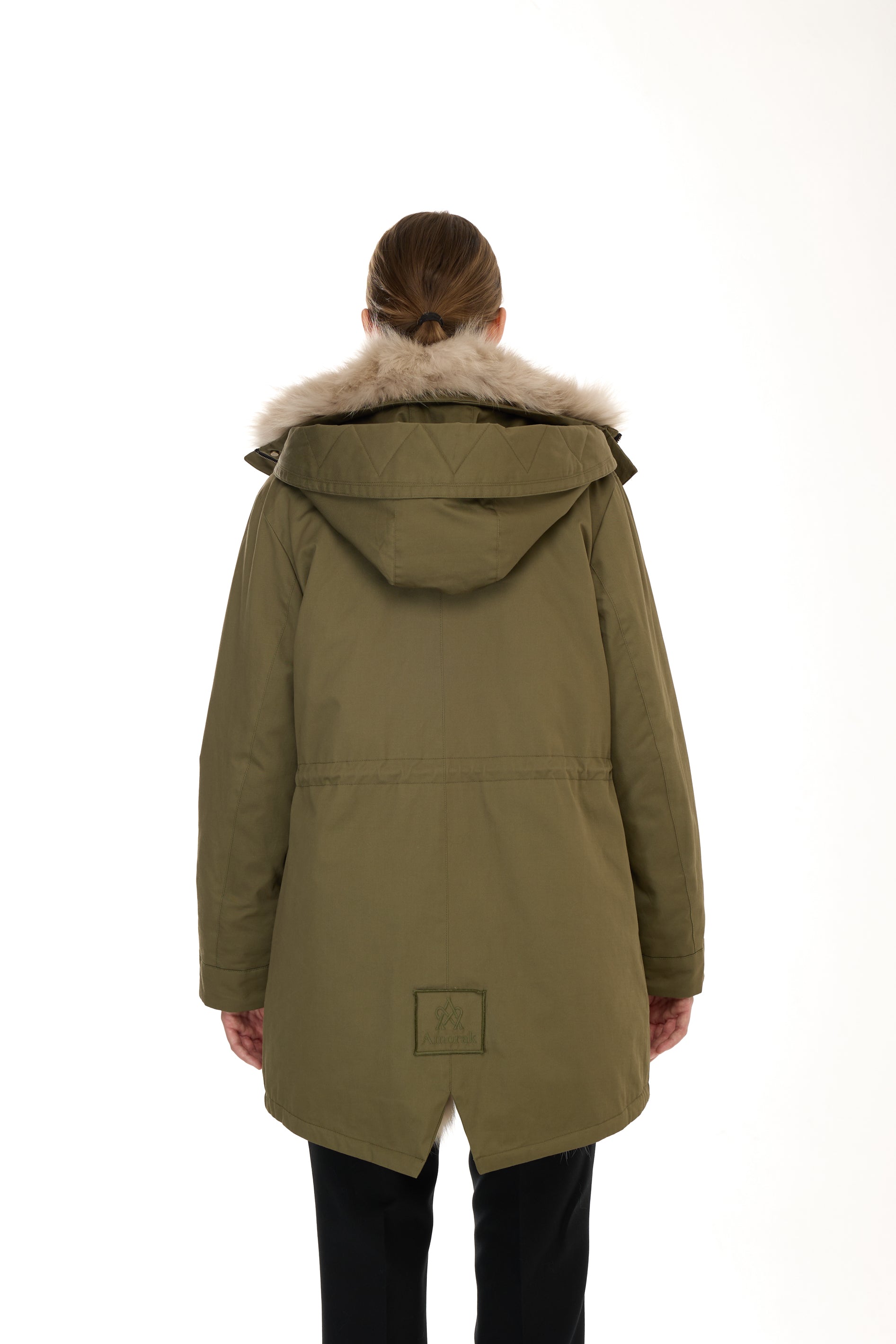 Parka Elegant BEIGE con Collo Alto e Gilet in pelliccia Removibile