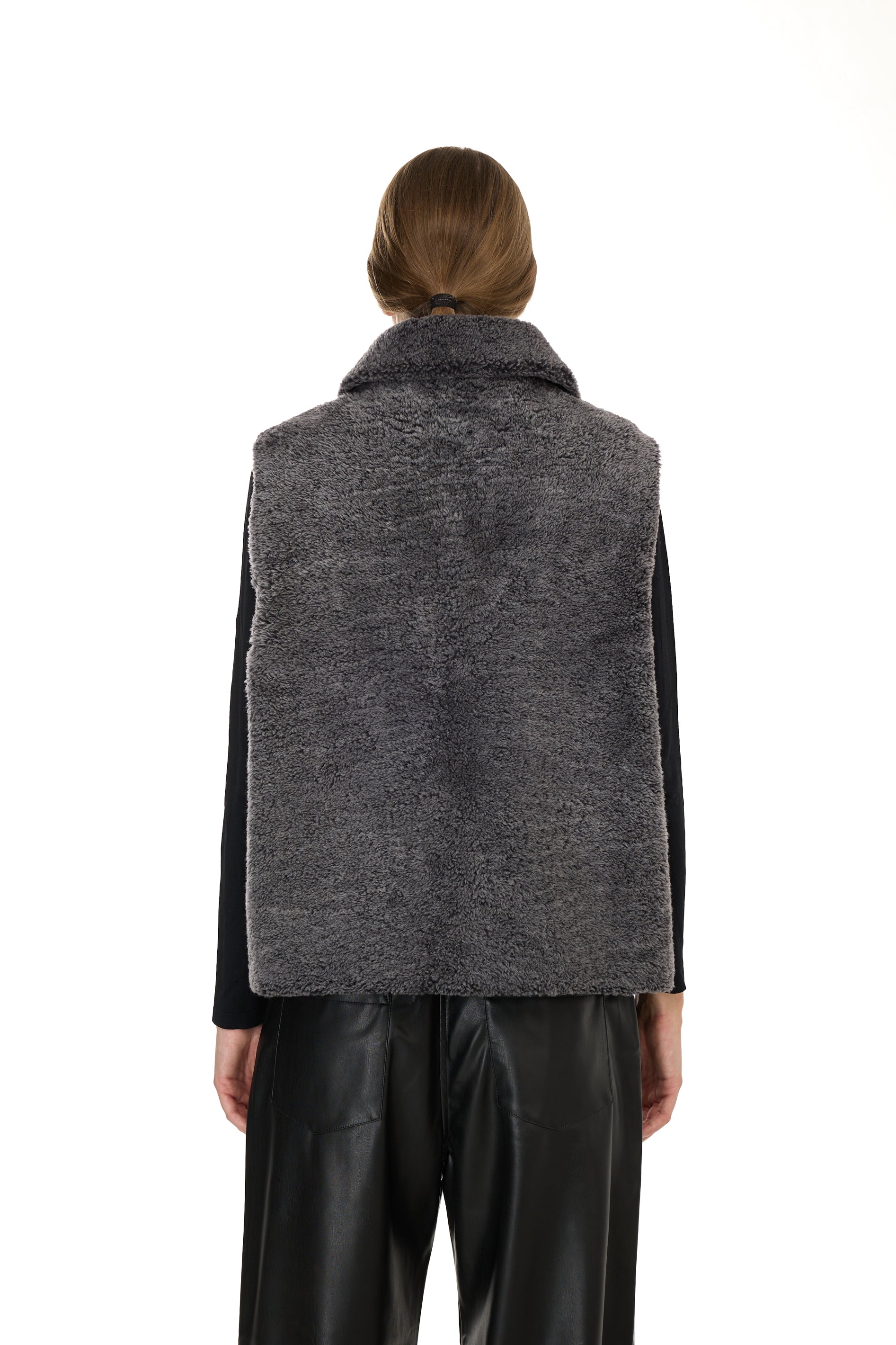 Chaleco merino de cordero gris