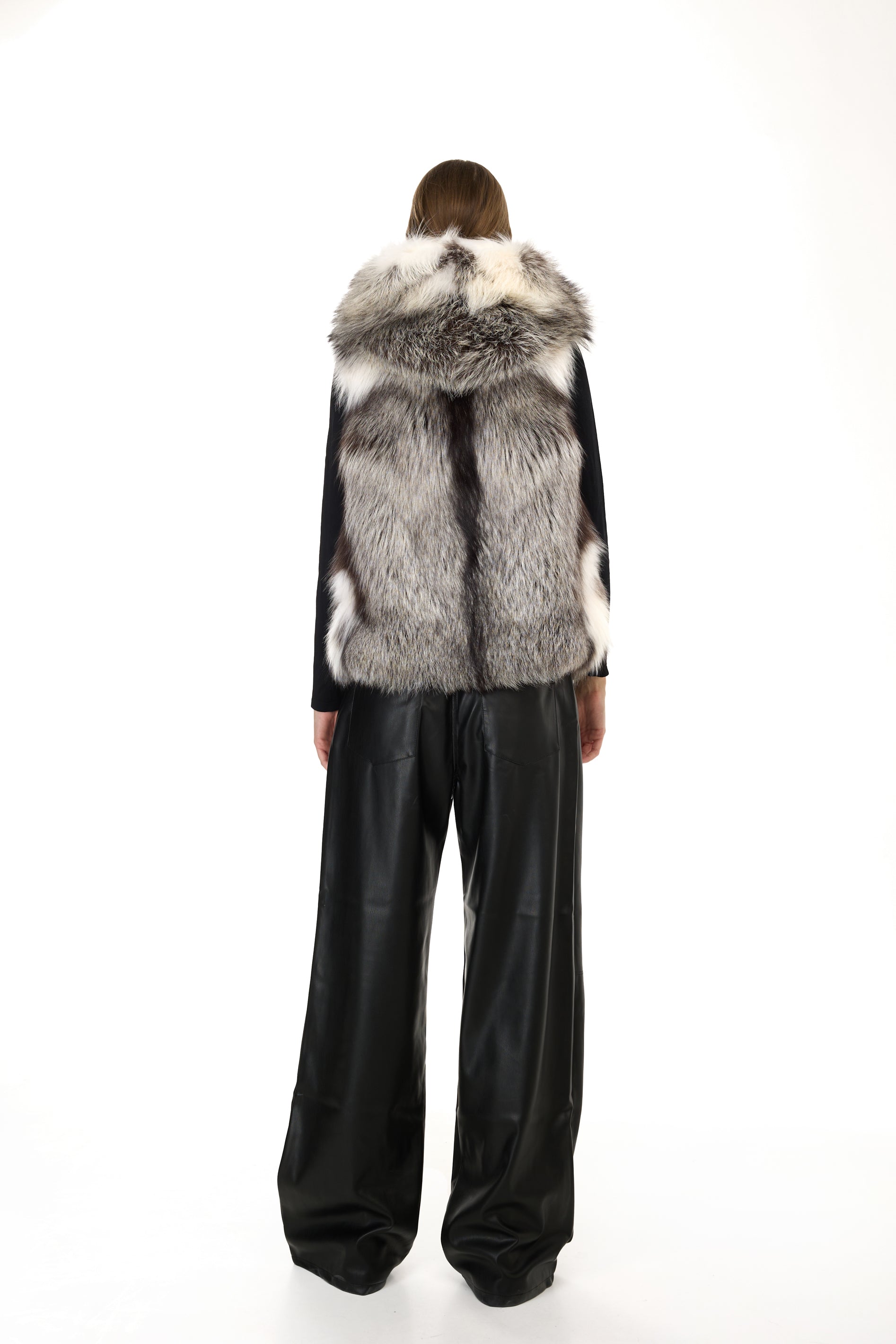 Chaleco con capucha en plantium zorro - color natural