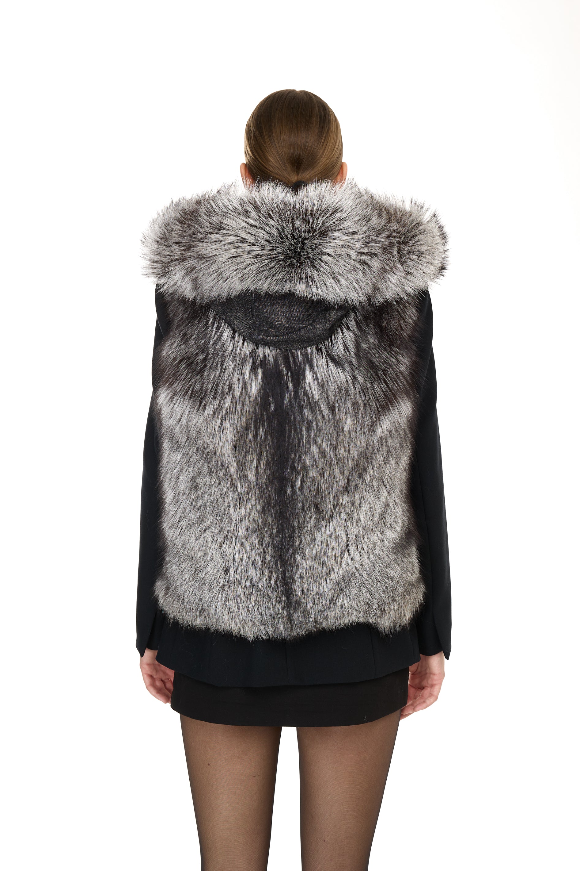 Con con capucha y mezclilla de grervices - color natural