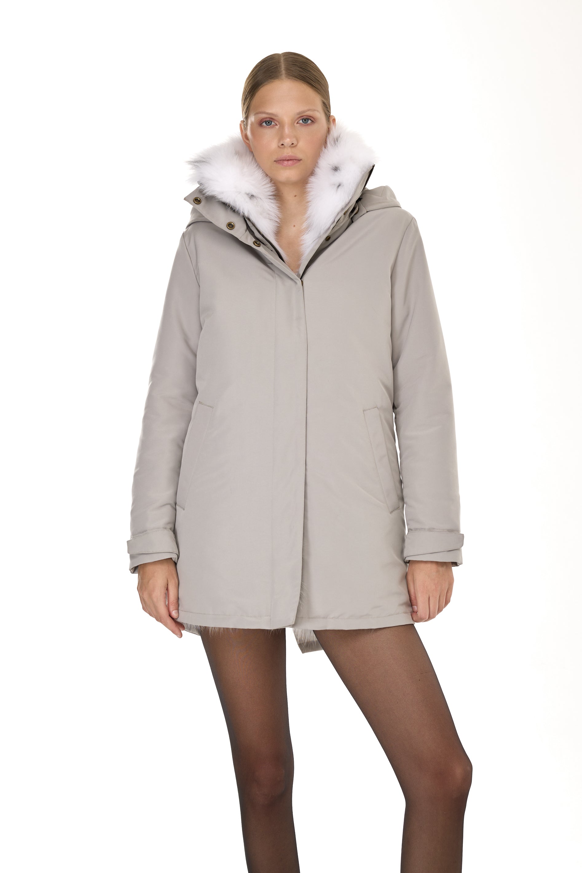 Eleganter FOX LINX Parka mit hohem Kragen und abnehmbarer Fellweste