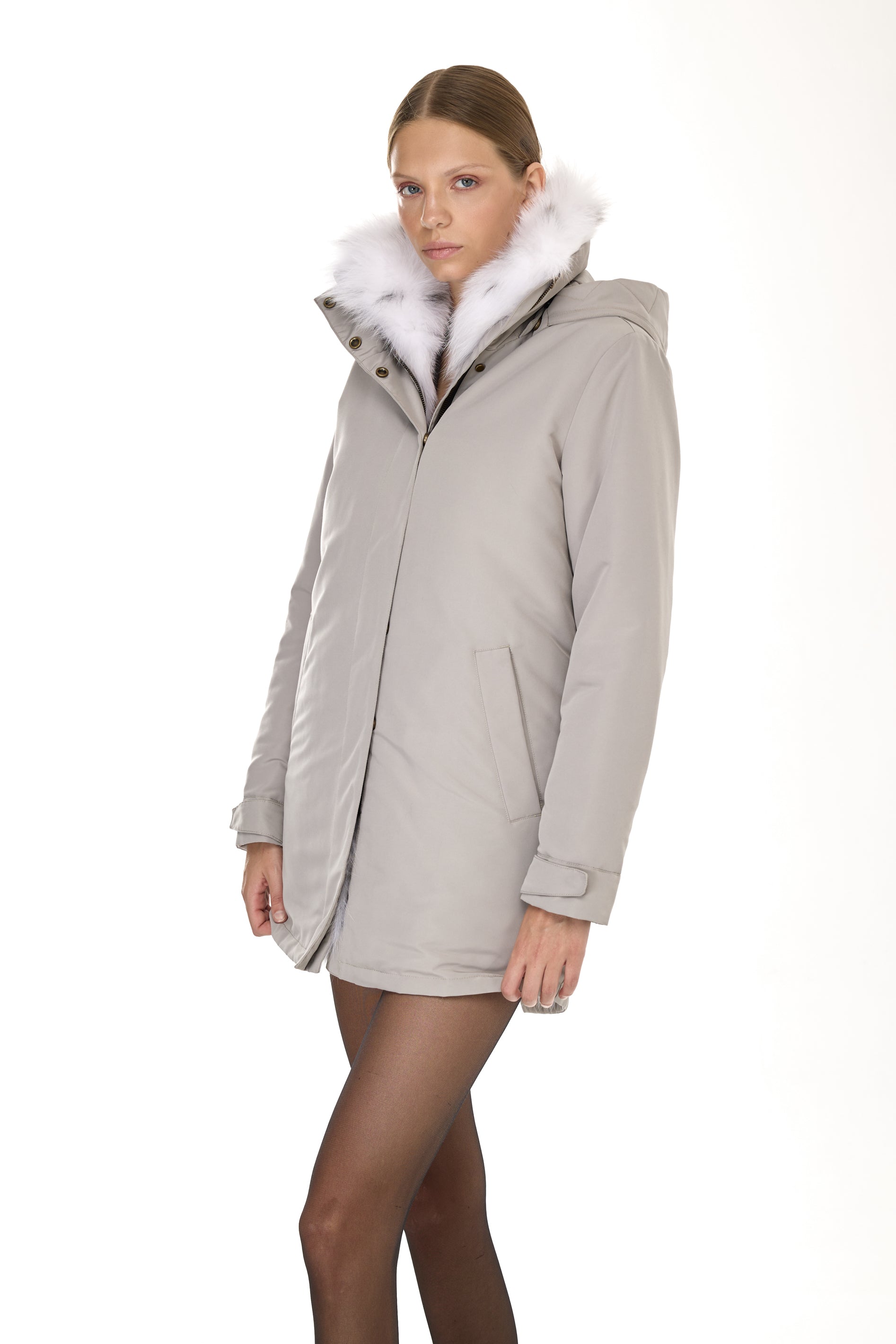 Eleganter FOX LINX Parka mit hohem Kragen und abnehmbarer Fellweste