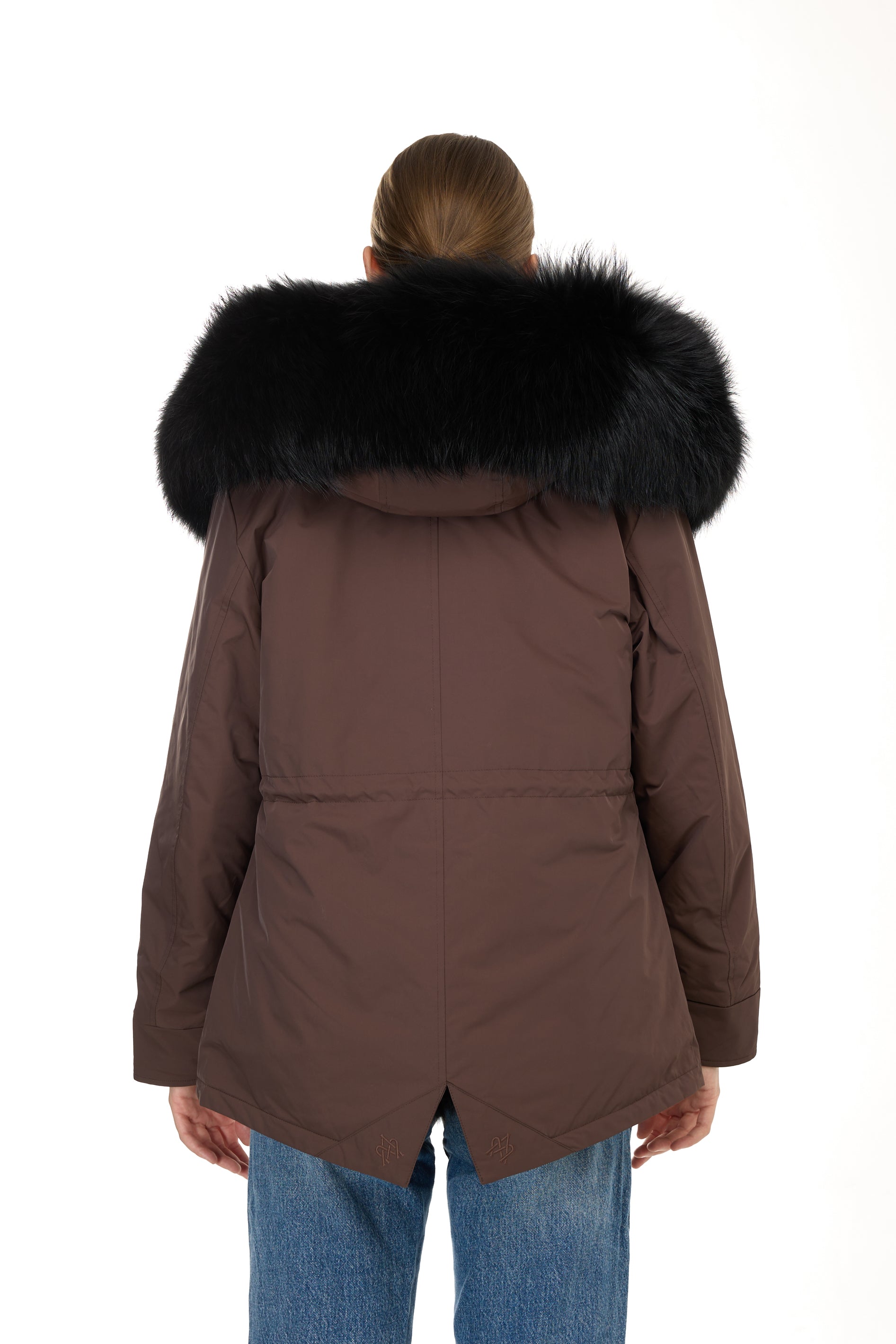 Urban BLACK Kurzparka aus wasserdichter Baumwollmischung mit Weste