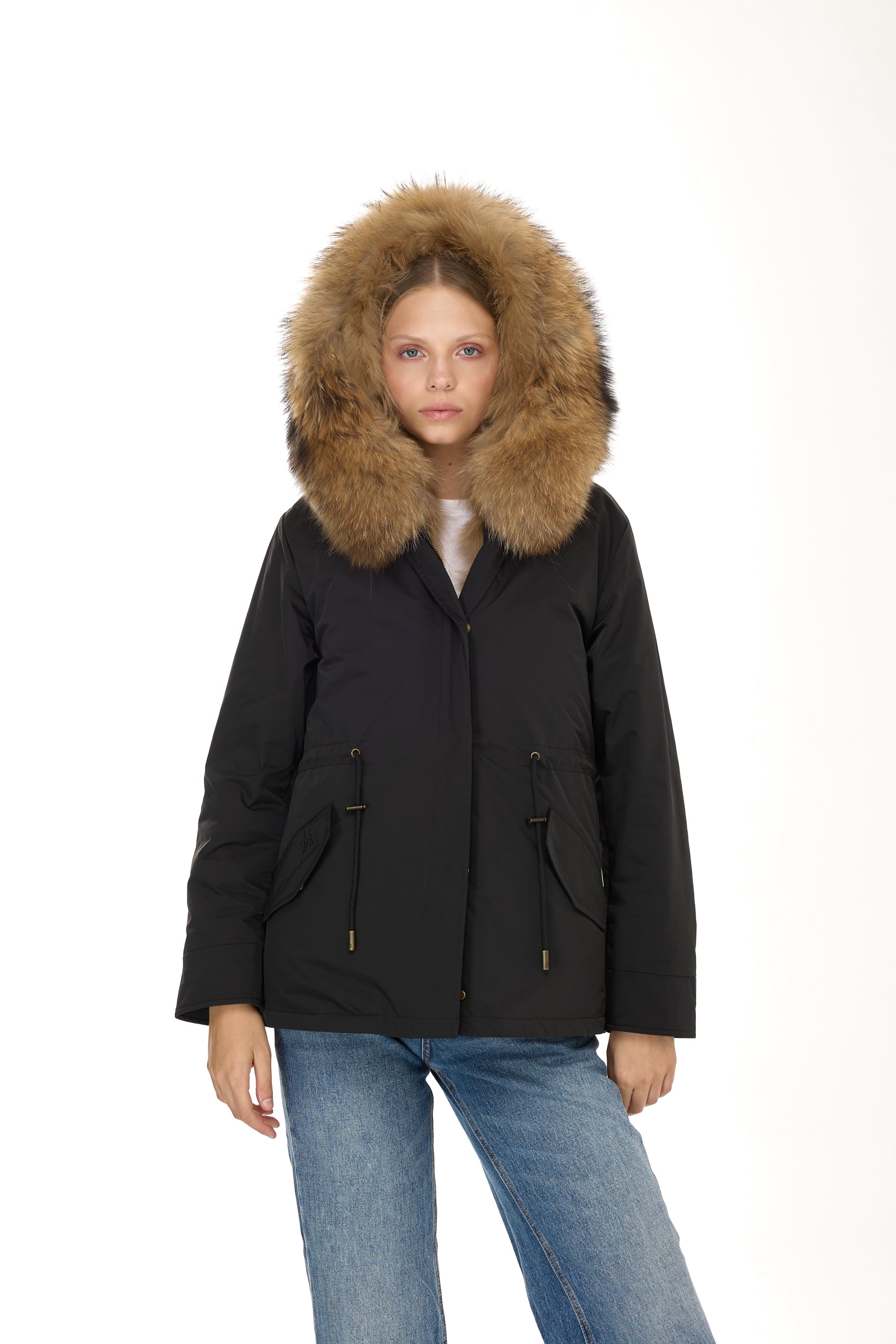 Urban RACCOON Kurzparka aus wasserdichter Baumwollmischung mit Weste