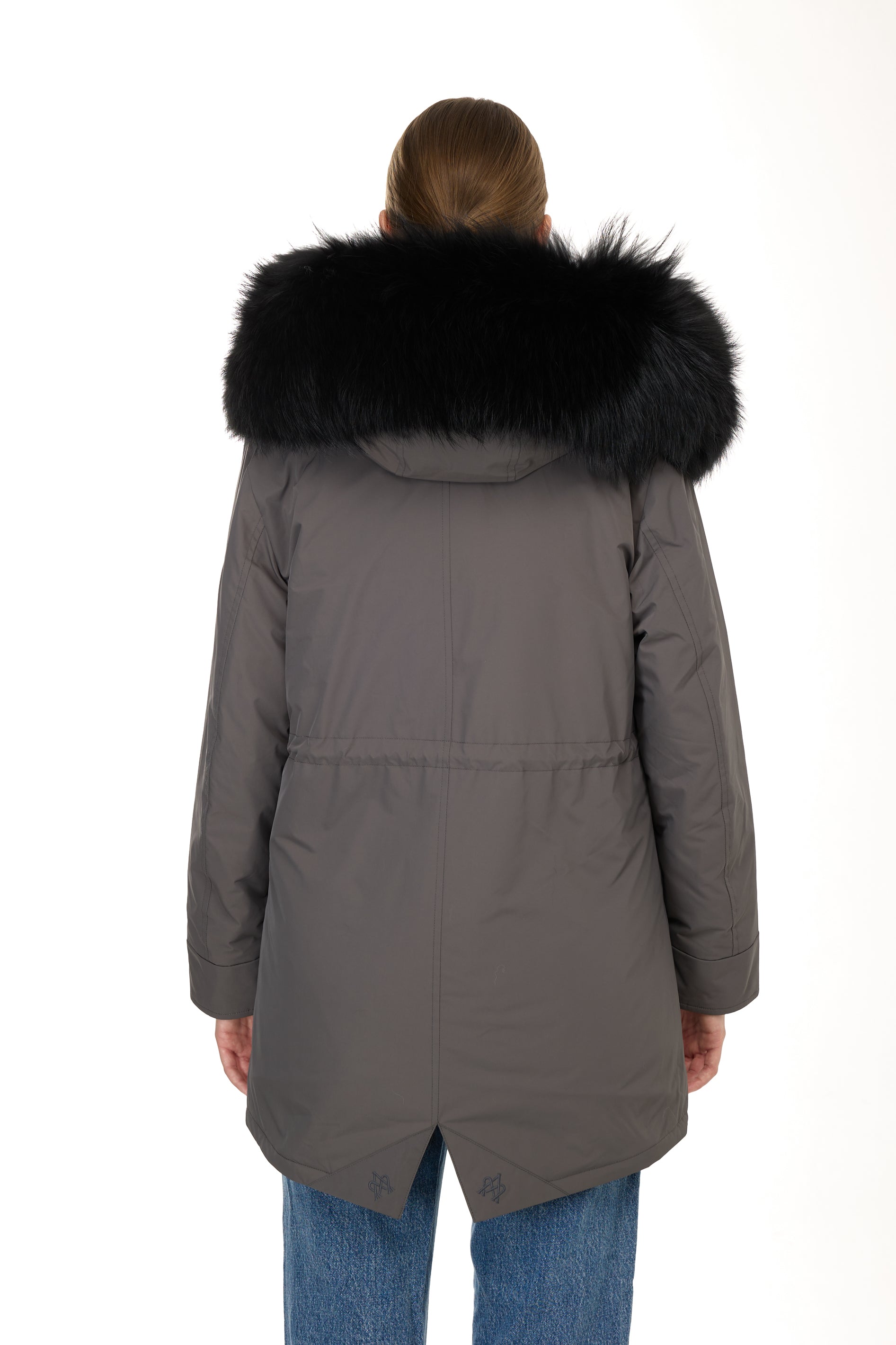 Urban BLACK langer Parka aus wasserdichter Baumwollmischung mit Weste