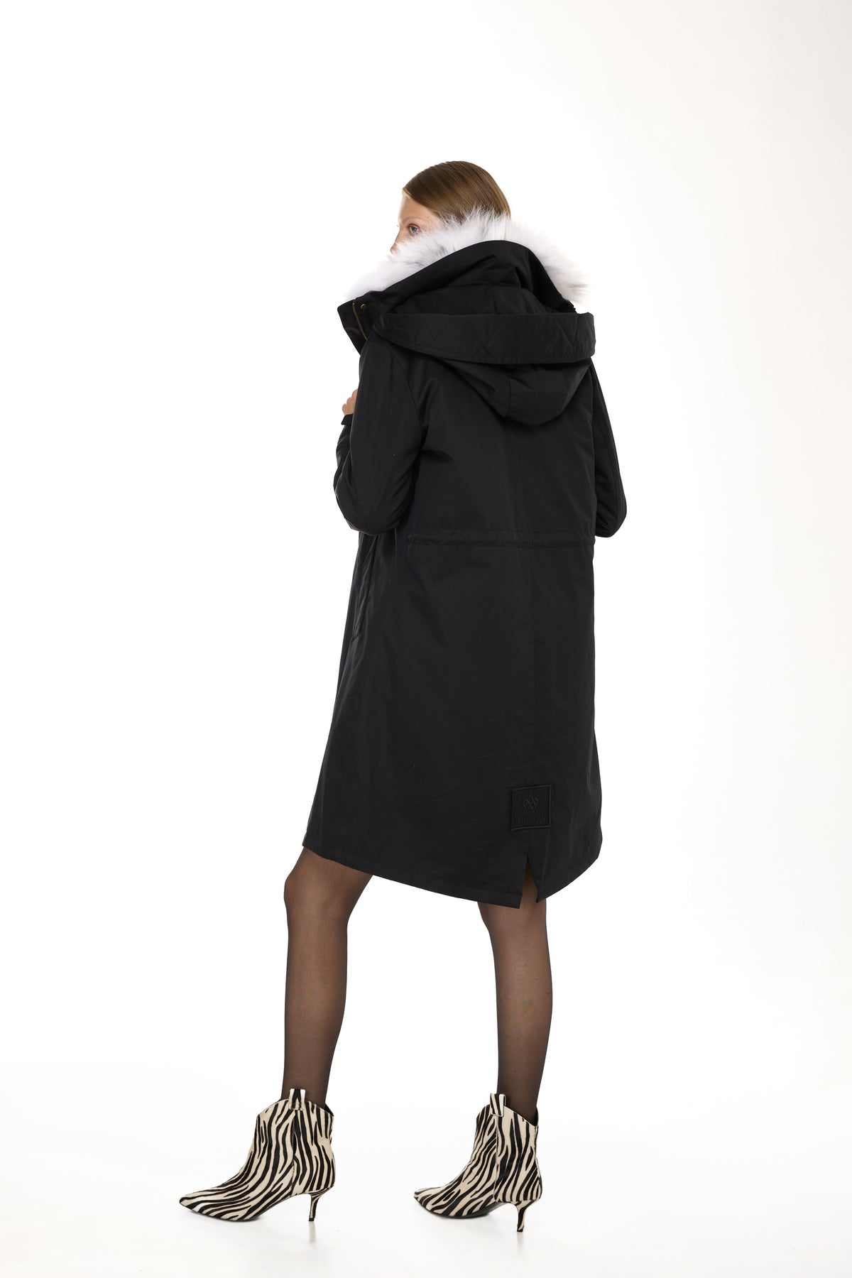 FOX LINX Elegant X-Long Parka with High Collar and Removable Fur Vest