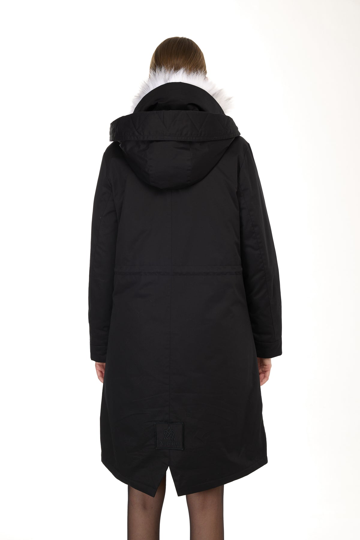 FOX LINX Elegante parka X-Long con cuello alto y chaleco de piel extraíble