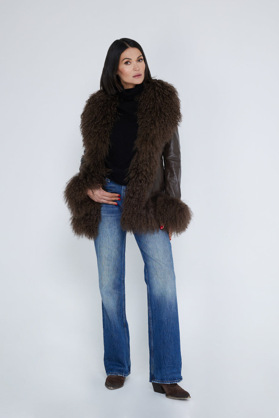 Mongolia Leather jacket Brown