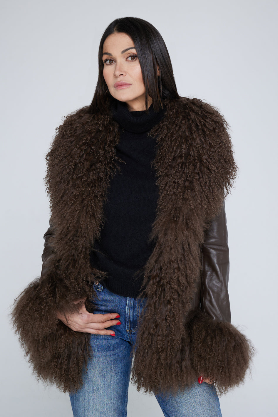 Mongolia Leather jacket Brown