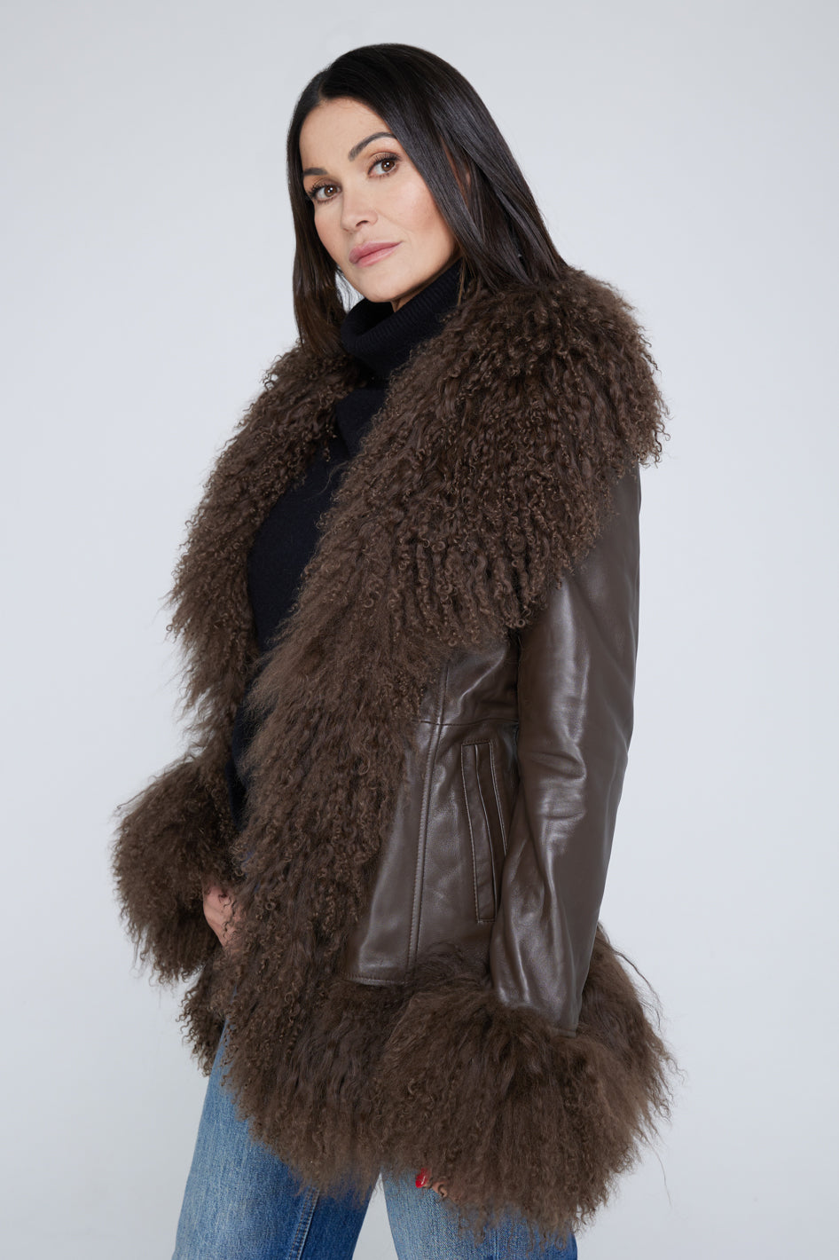 Mongolia Leather jacket Brown