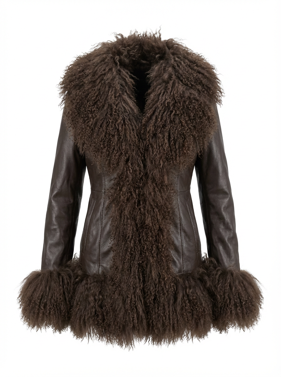 Mongolia Leather jacket Brown