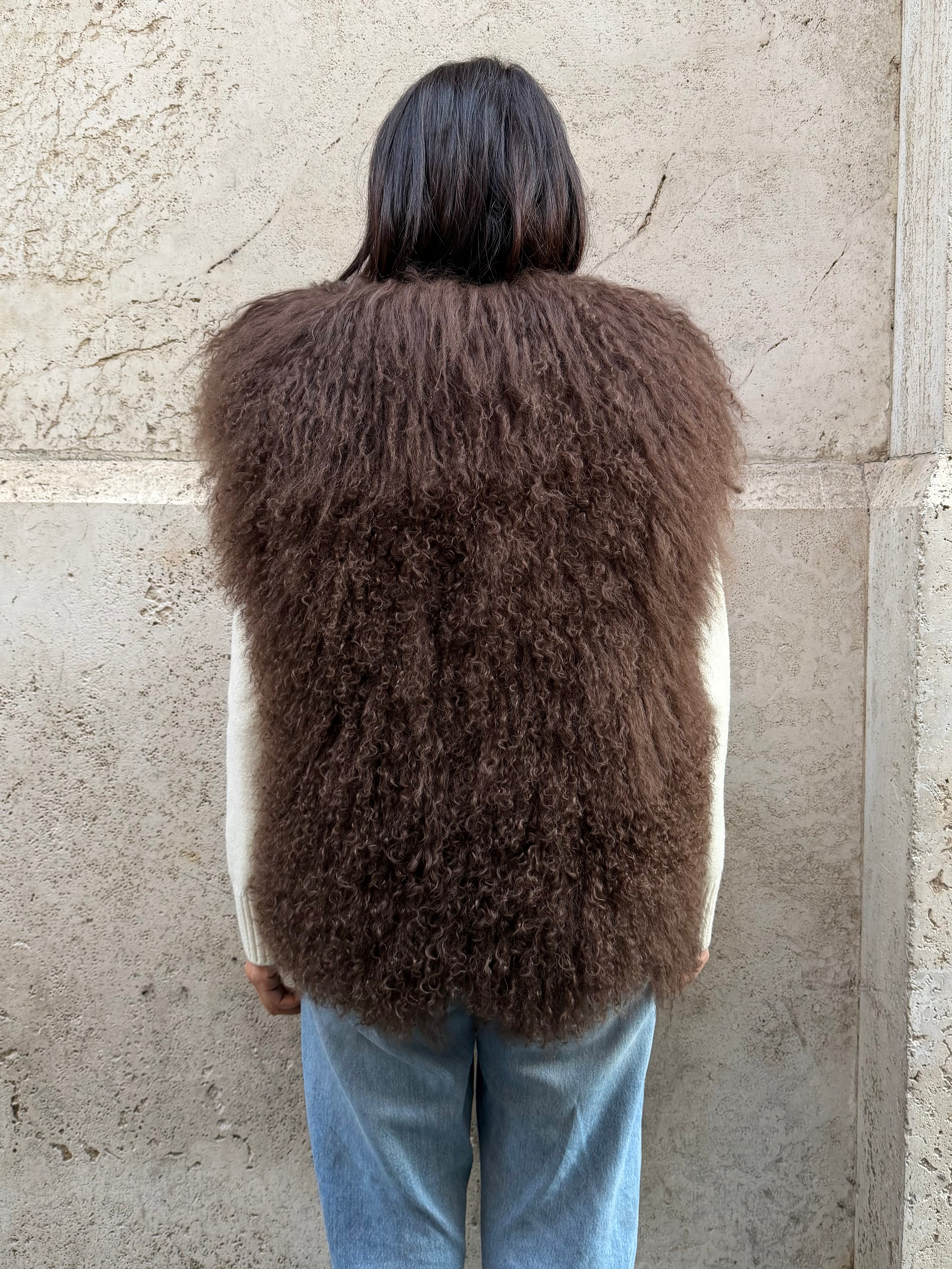 Gilet en fourrure mongole