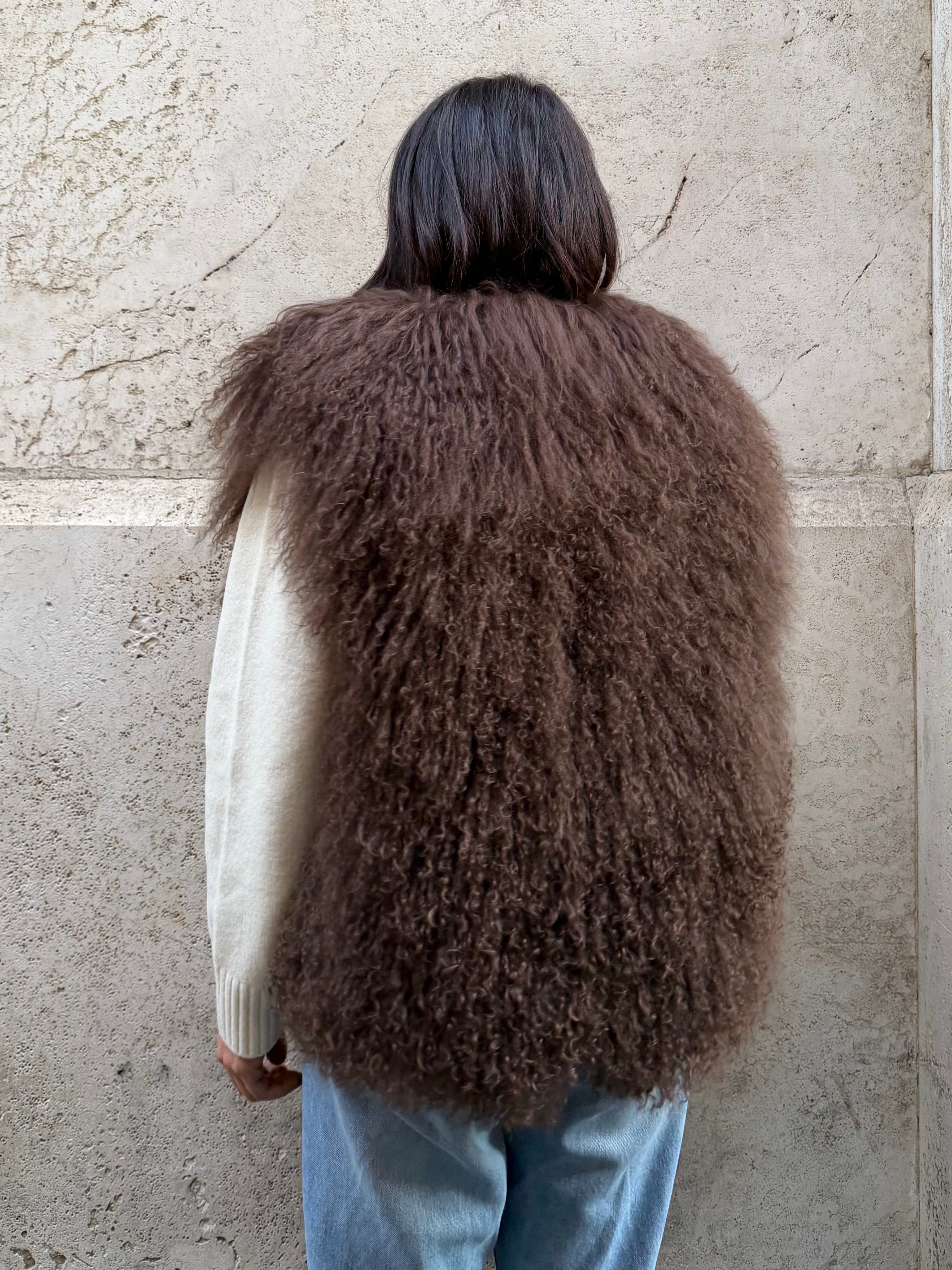 Gilet en fourrure mongole