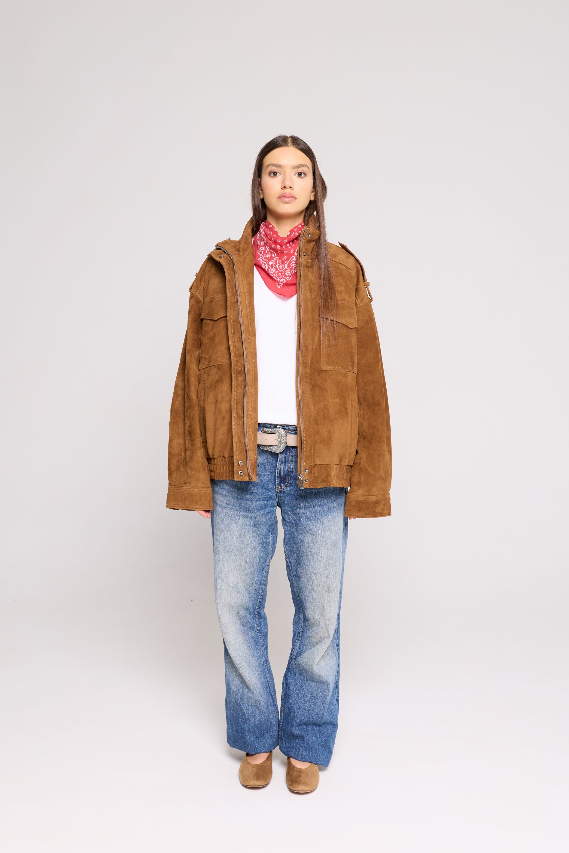 FIELD BOMBER in Suede