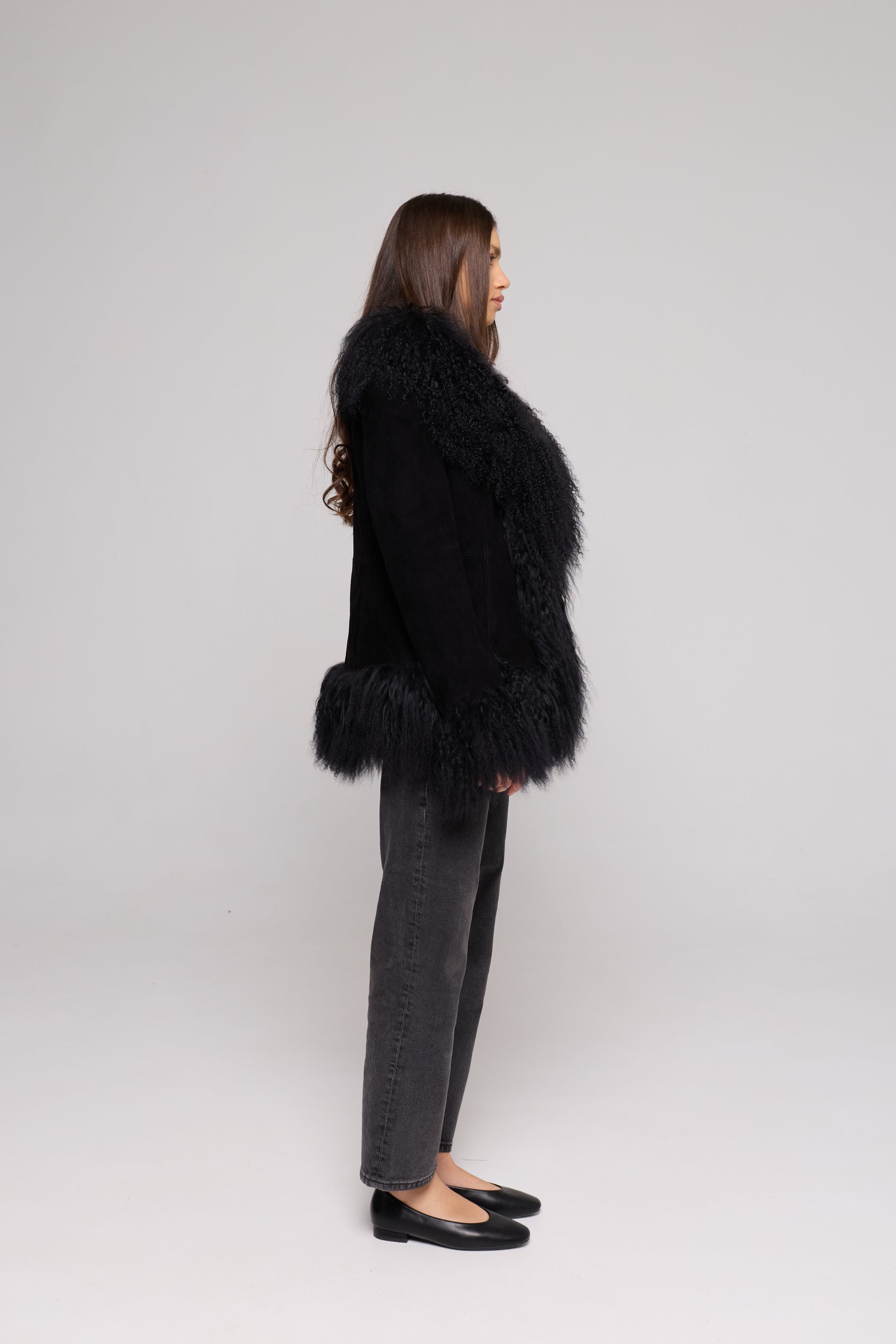 Mongolia Suede Jacket BLACK