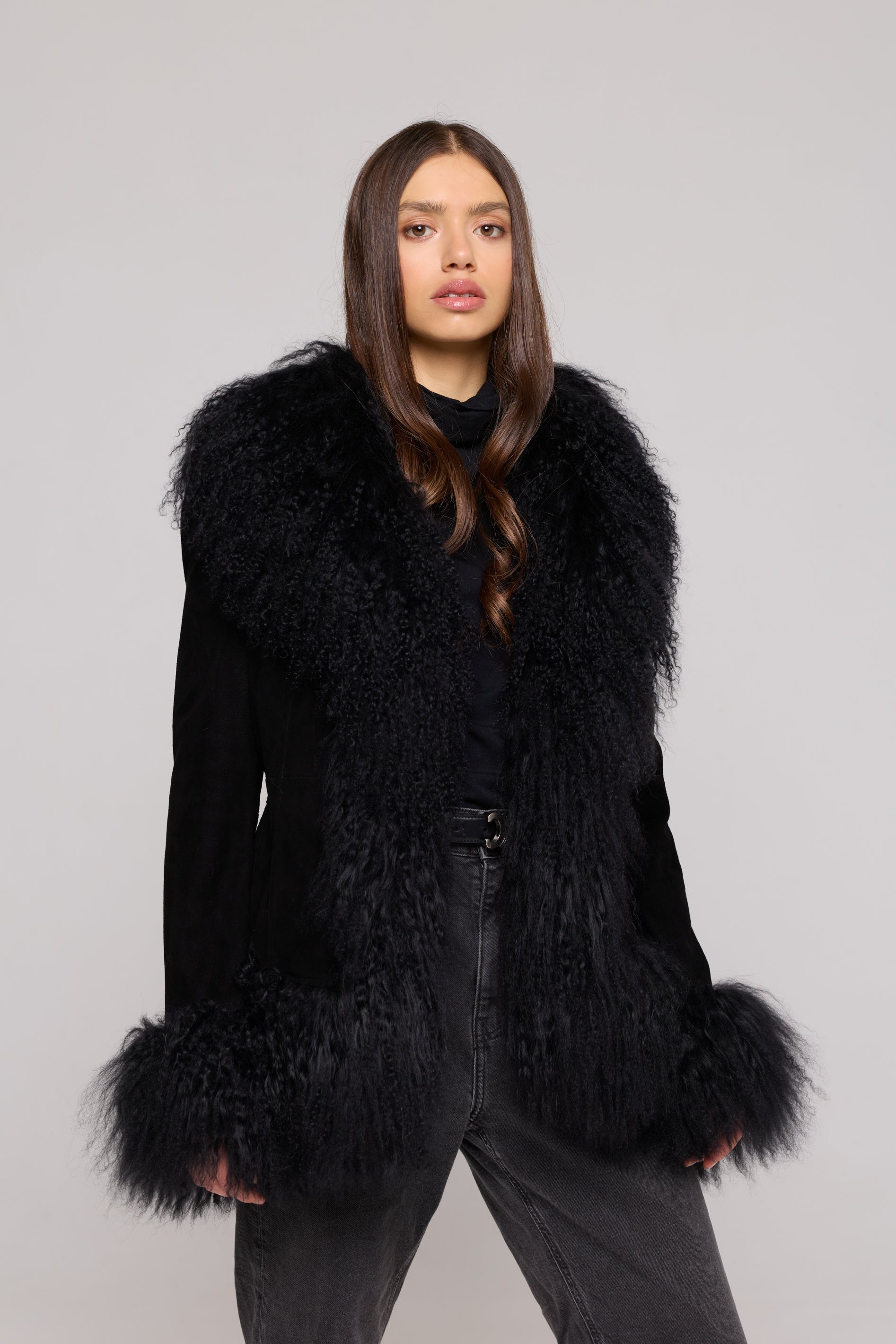 Mongolia Suede Jacket BLACK