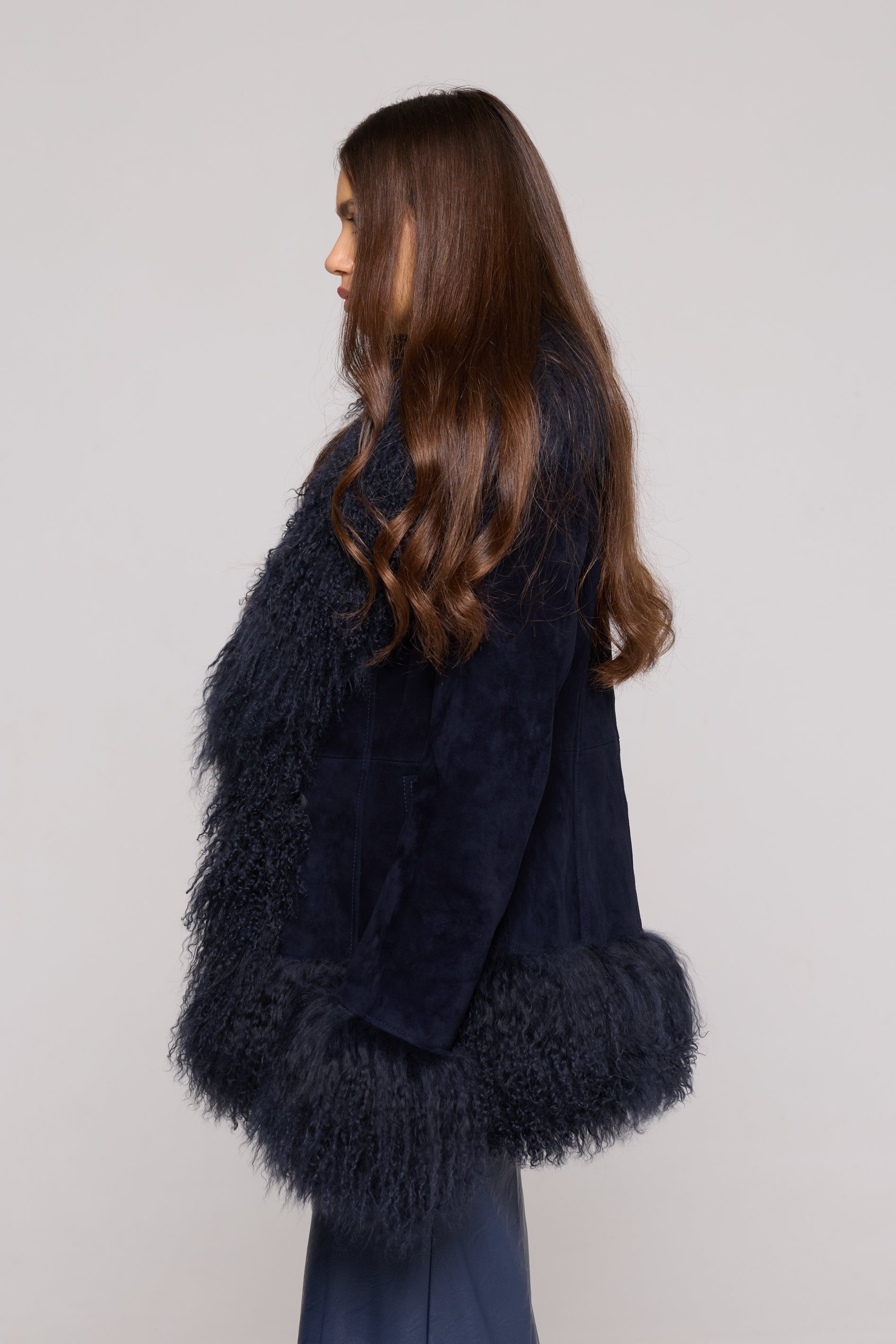 Mongolia Suede Jacket BLUE