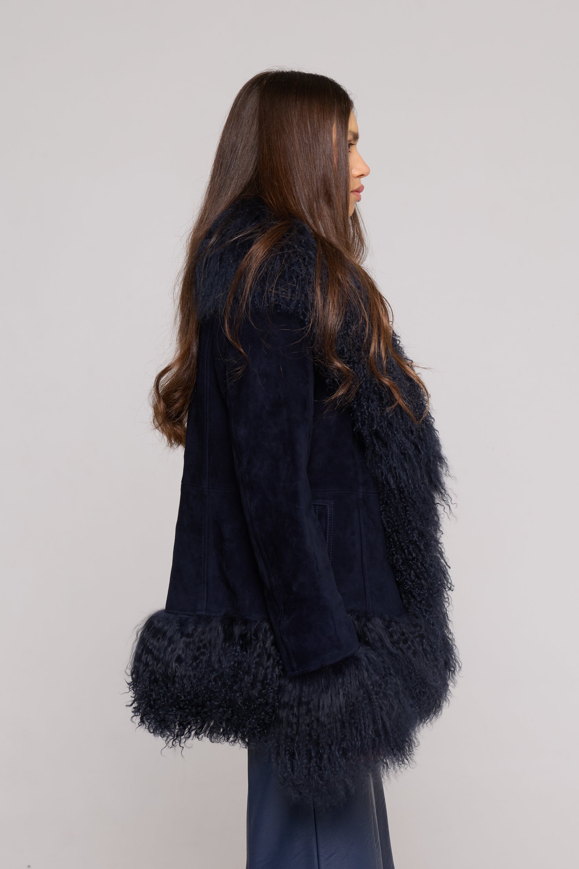 Mongolia Suede Jacket BLUE