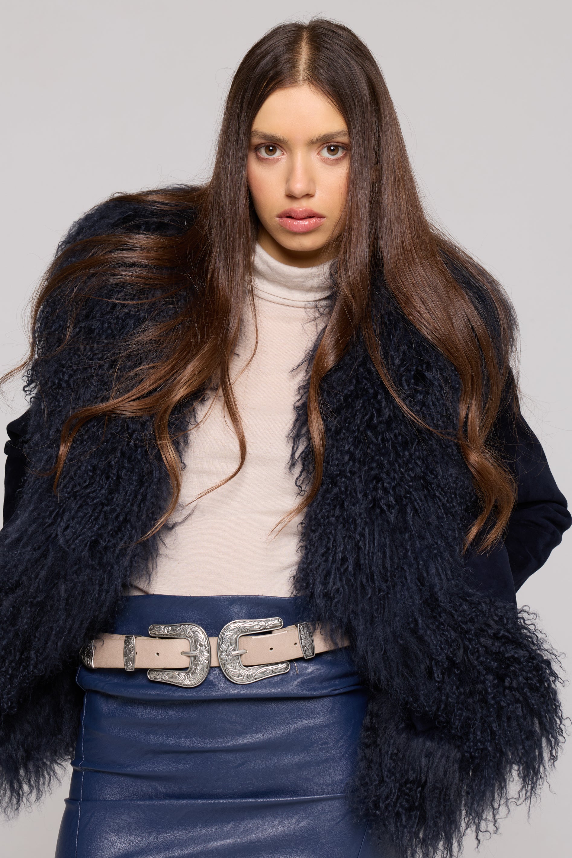 Mongolia Suede Jacket BLUE