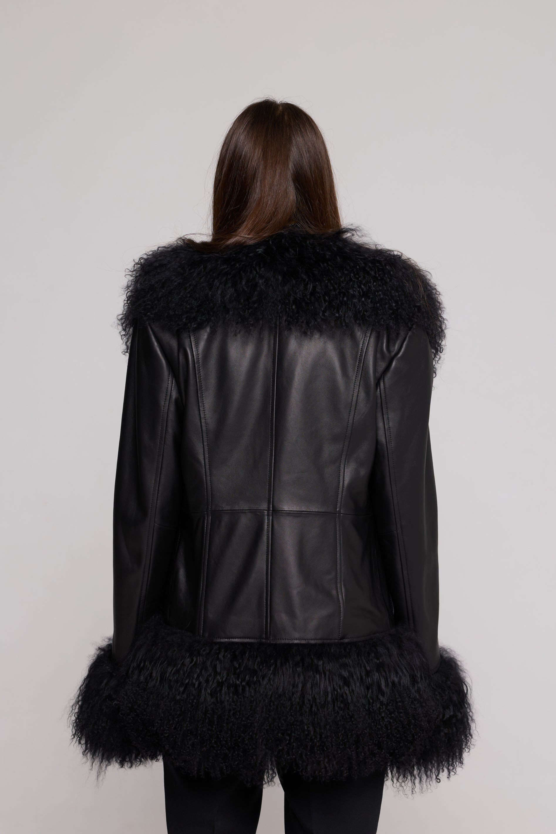 Mongolia Lederjacke schwarz